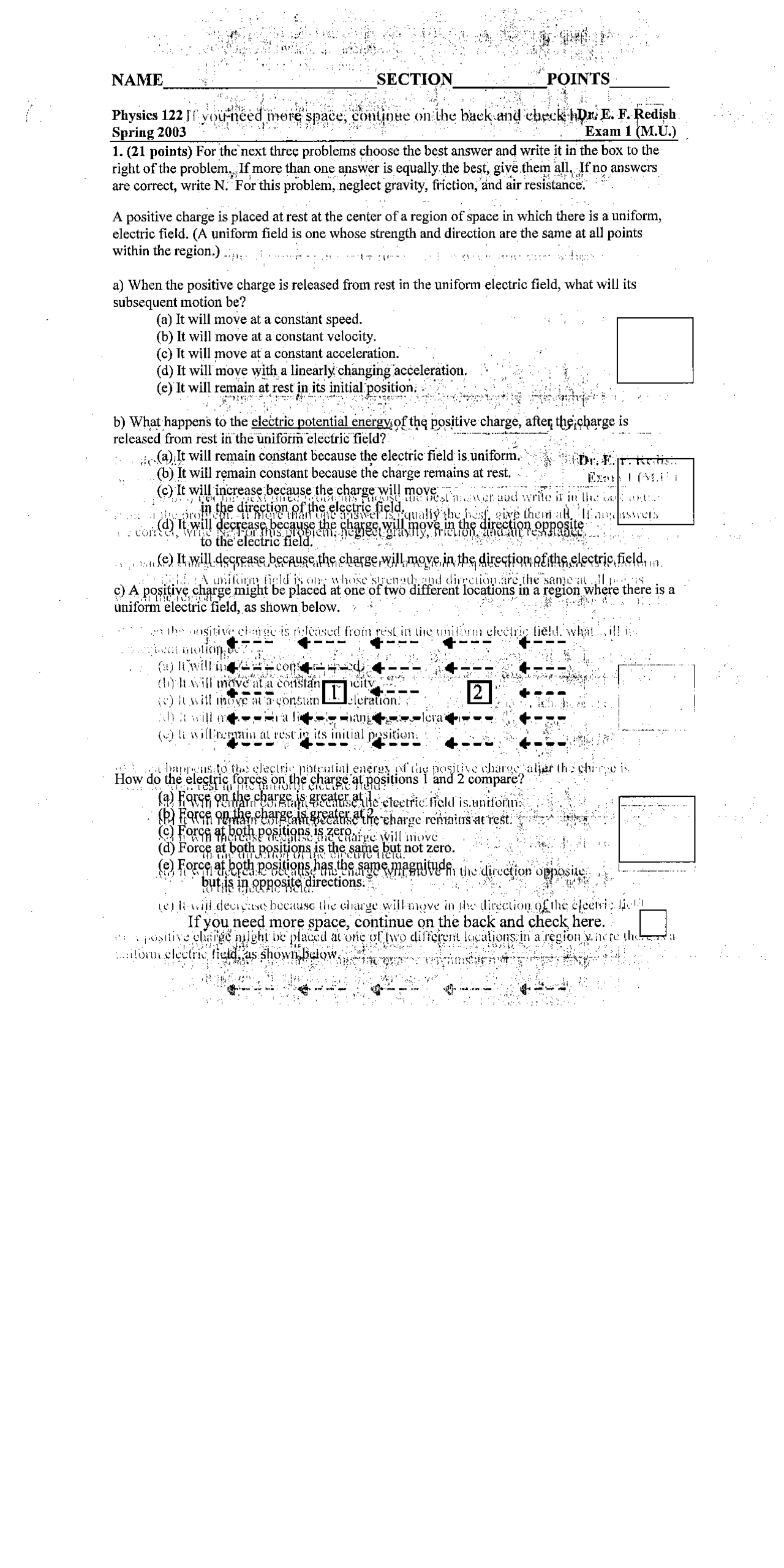 Exam 1 B Questions - Fundamentals of Physics | PHYS 122 | Exams Physics ...