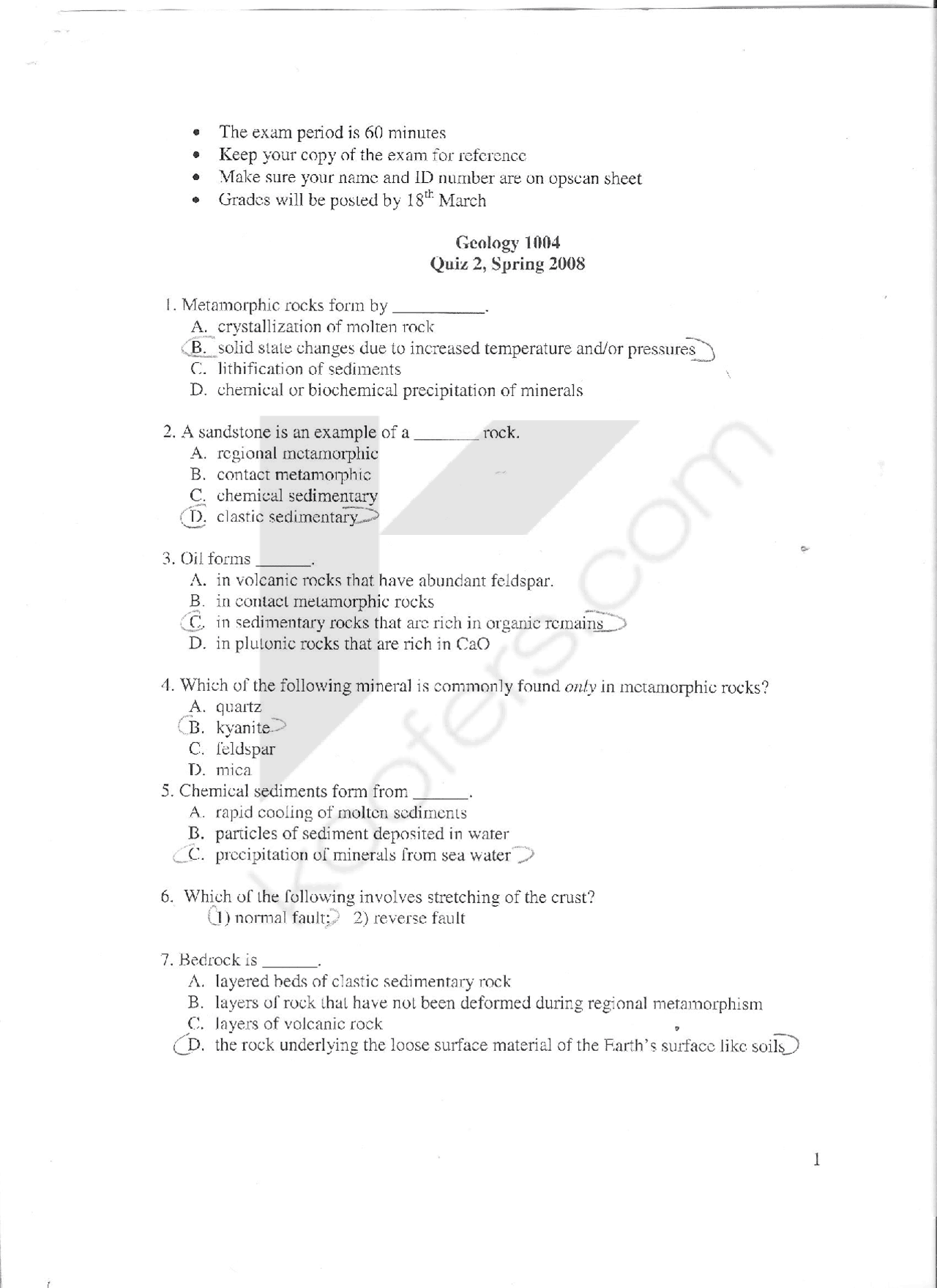 43 Questions on Physical Geology Quiz 2 GEOS 1004 Quizzes Geology Docsity