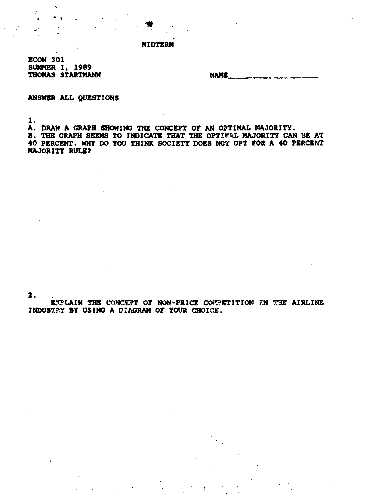 Midterm Exam - Intermediate Macroeconomics | ECON 301 | Exams Economics ...