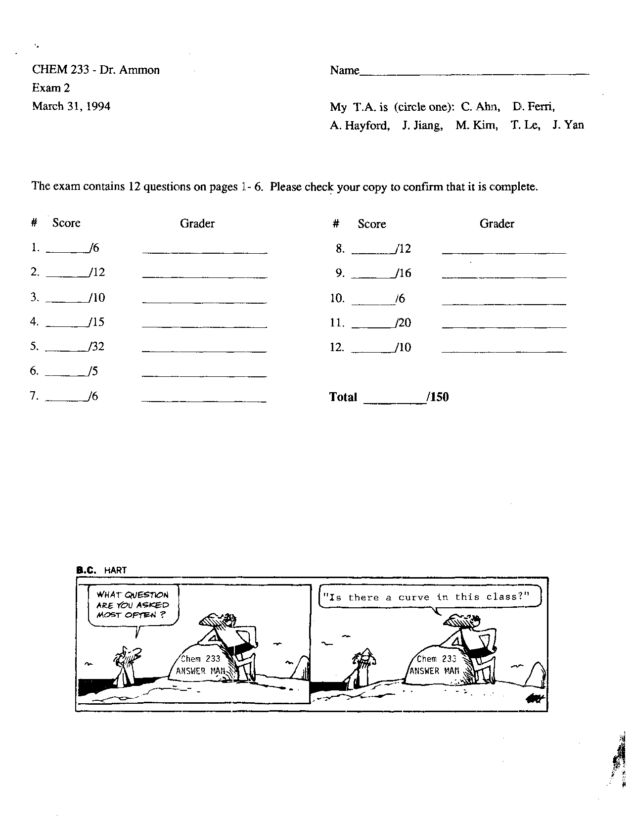 Organic Chemistry I - Practice Exam 2 | CHEM 231 - Docsity
