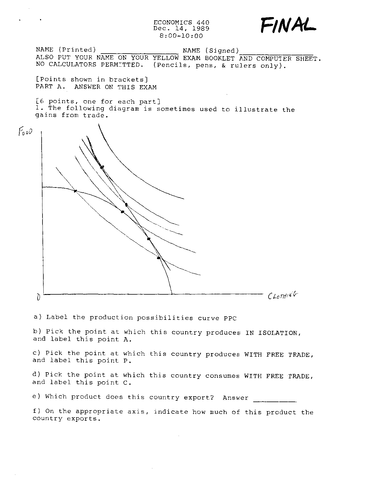 Practice Final Exam - International Economics | ECON 340 - Docsity
