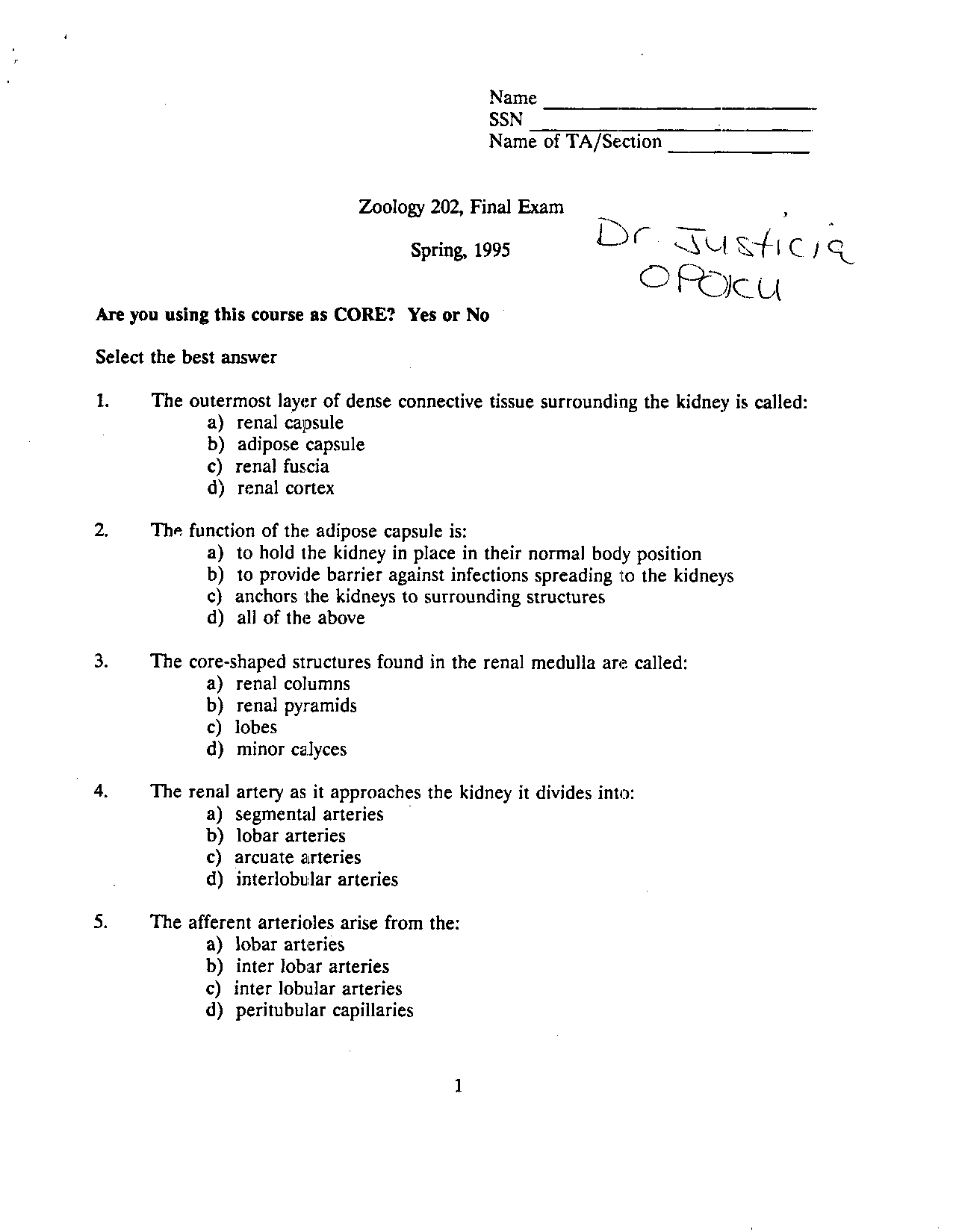 39 MCQs - Final Exam - Human Anatomy and Physiology II | ZOOL 202 - Docsity