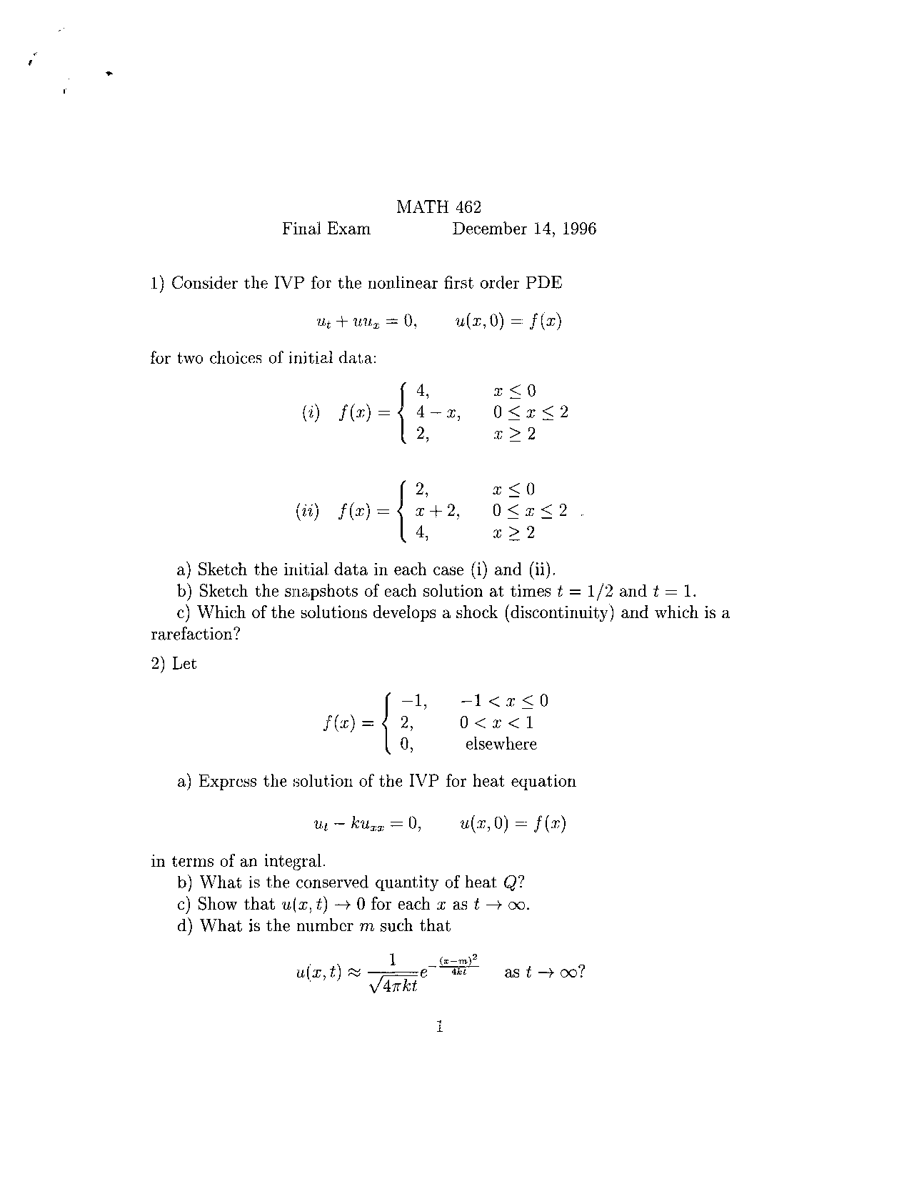 7 Solved Questions in Partial Differential Equations Final Exam