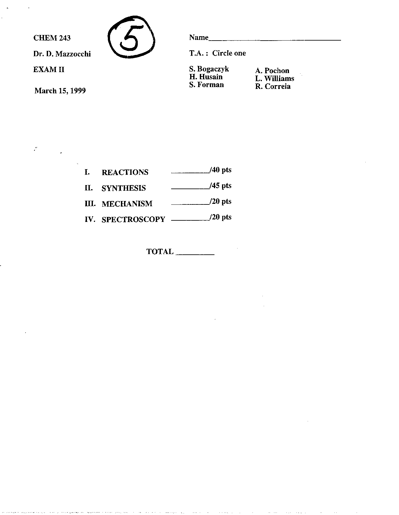 Exam 2 with Questions - Organic Chemistry II | CHEM 241 - Docsity