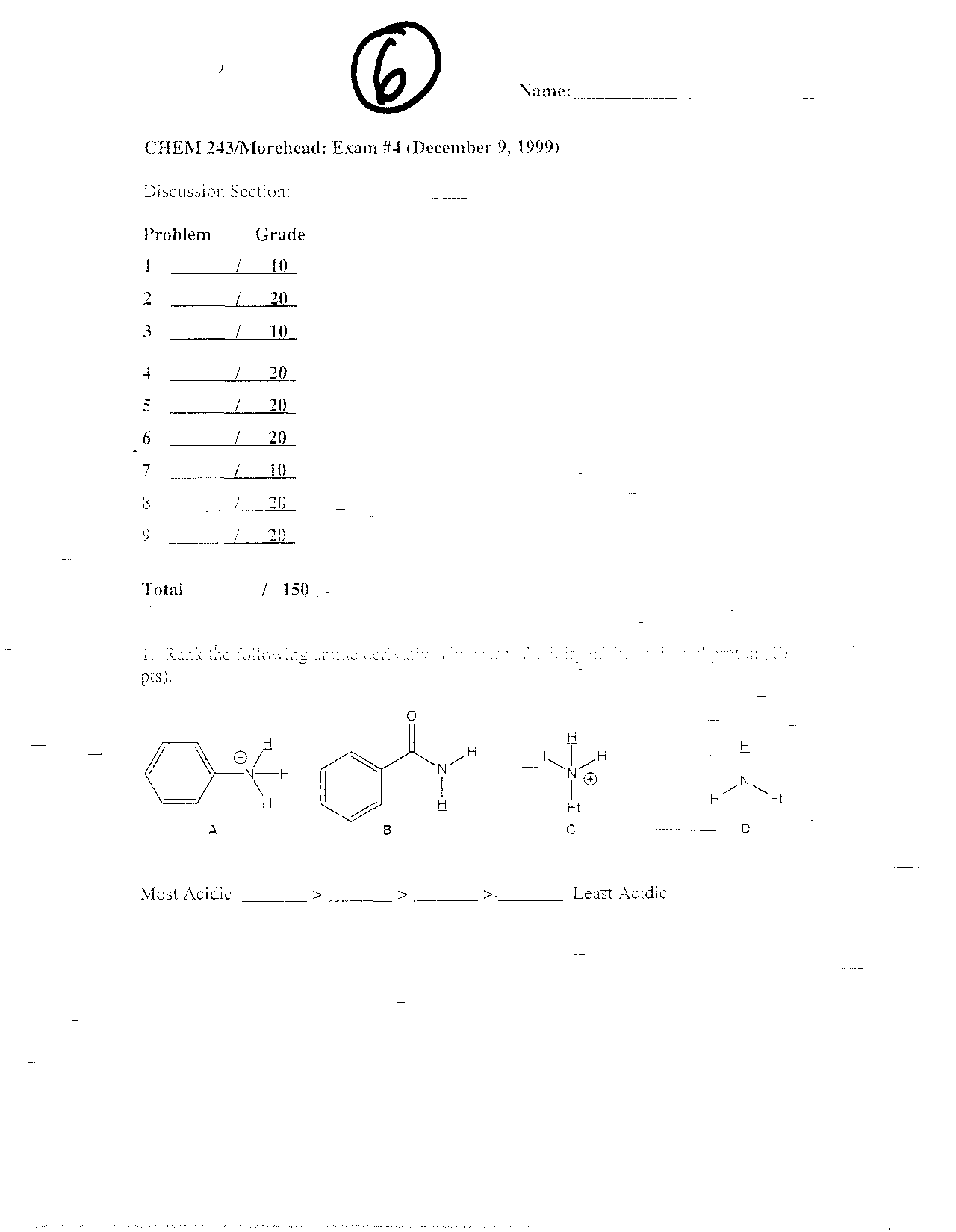 Exam 4 with Questions - Organic Chemistry II | CHEM 241 - Docsity