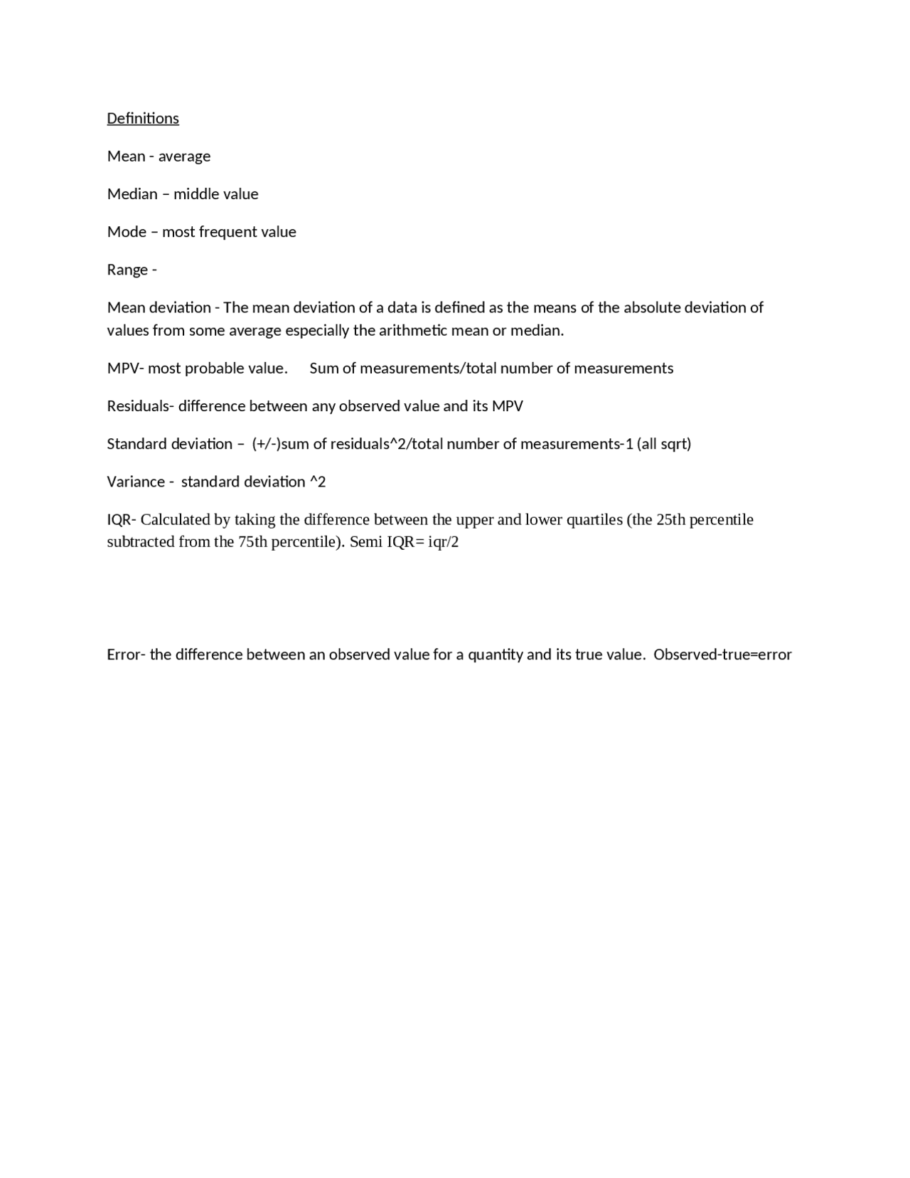 Study Materials for CEE Measurements | CEE 2814 - Docsity