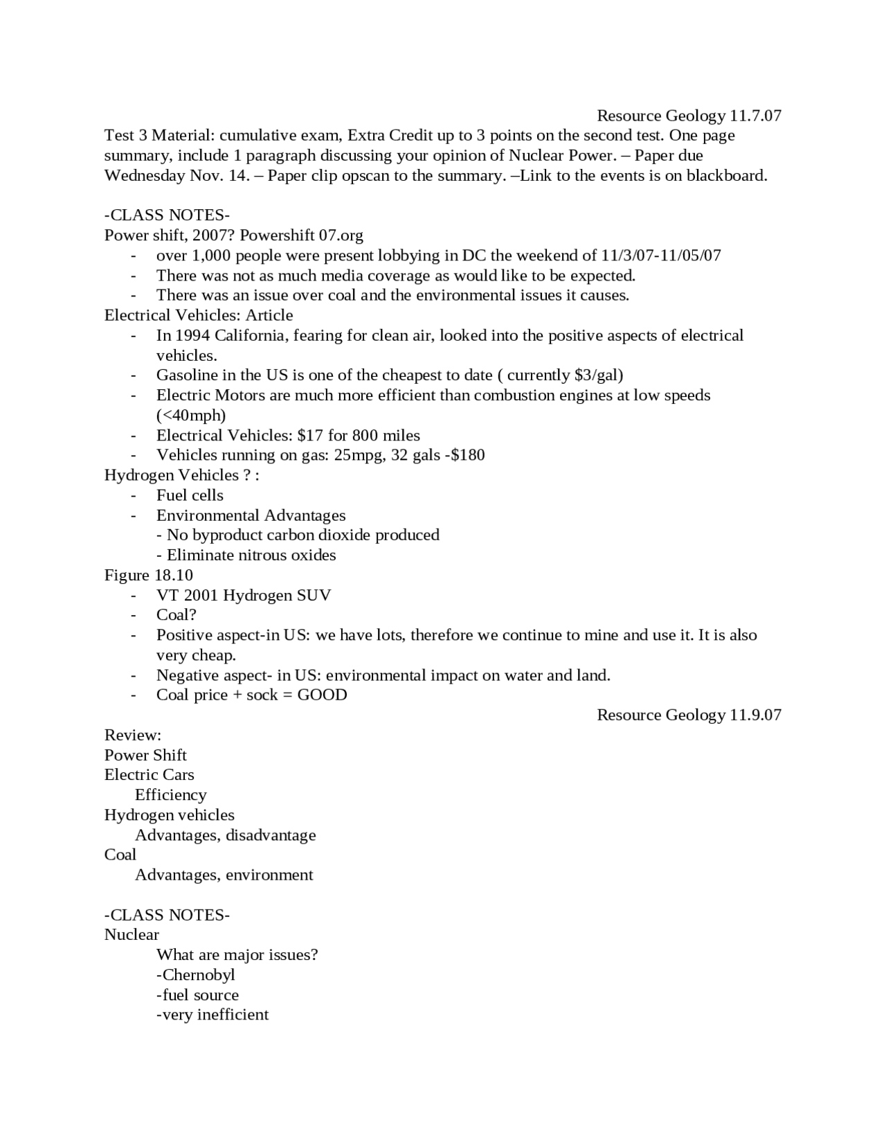 Geologist Performance Review Review Sheet for Test 3 | Resources Geology | GEOS 1024 - Docsity