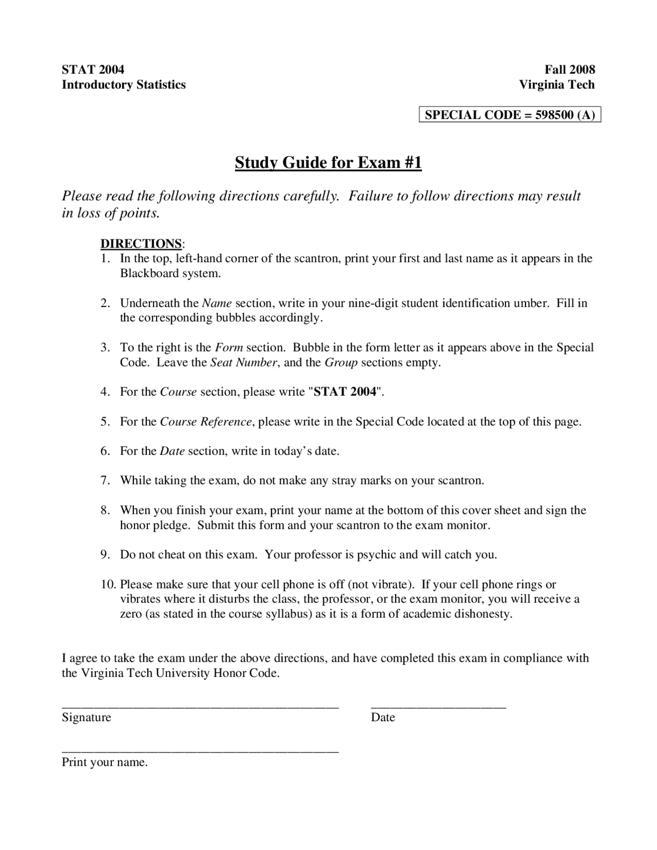 Study Guide for Exam 1 - Introductory Statistics | STAT 2004 - Docsity