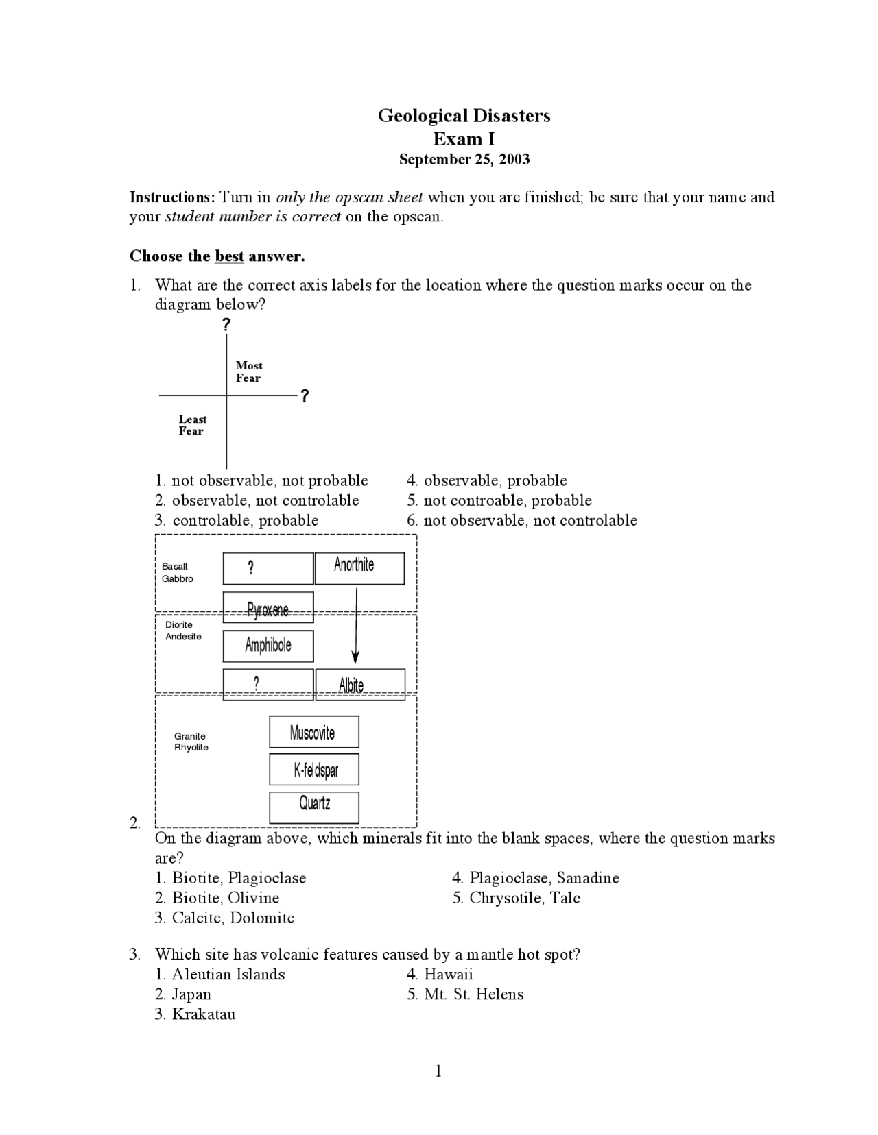 First exam study guide - Elements of Geology | GEOS 2104 - Docsity