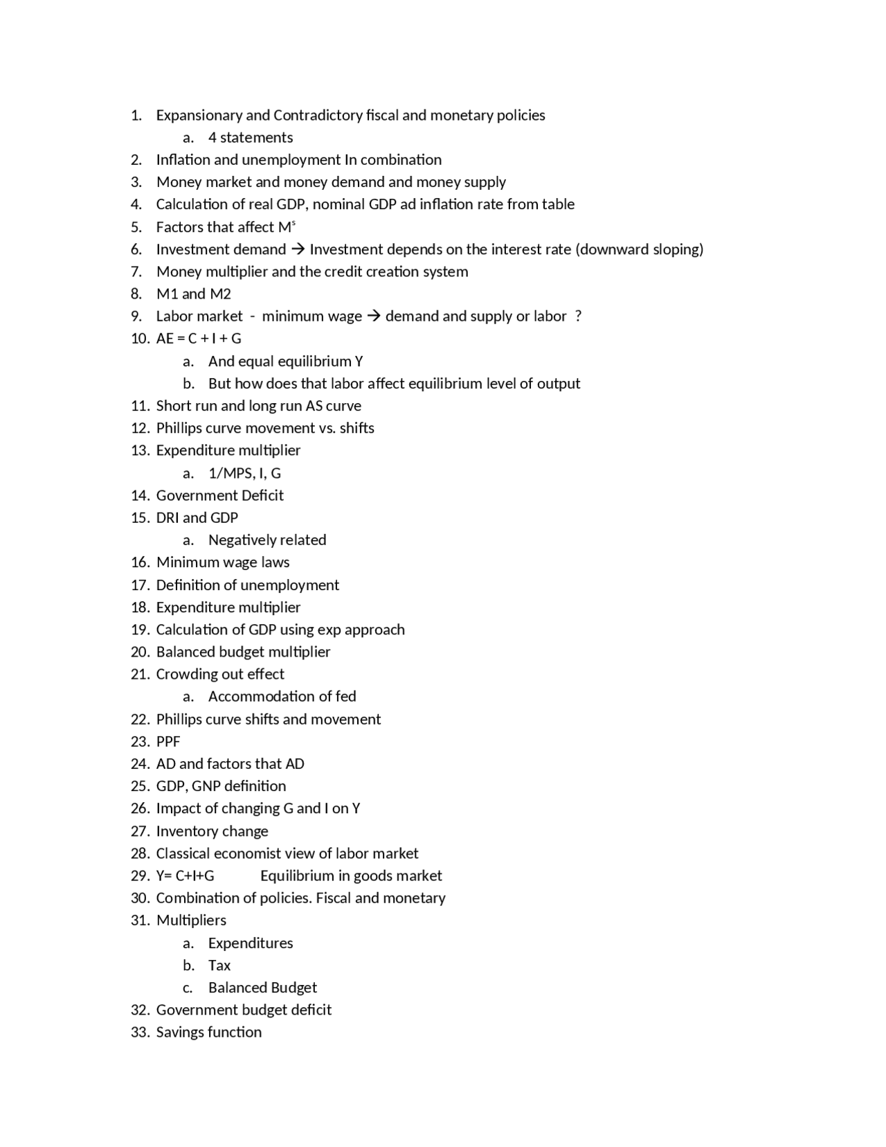Study Guide for Test 1 - Principles of Economics | ECON 2006 - Docsity