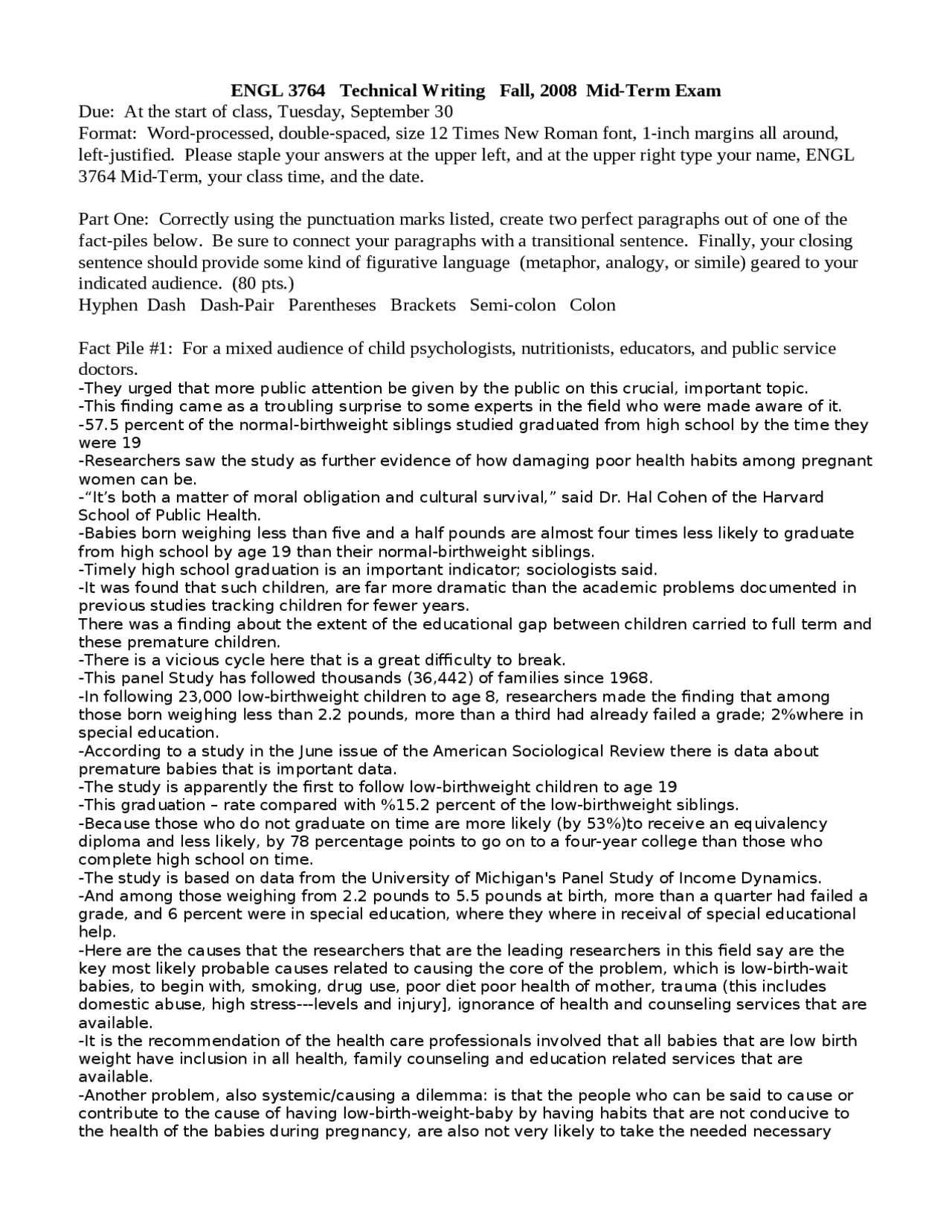 Study Guide for Midterm Exam | Technical Writing | ENGL 3764 - Docsity