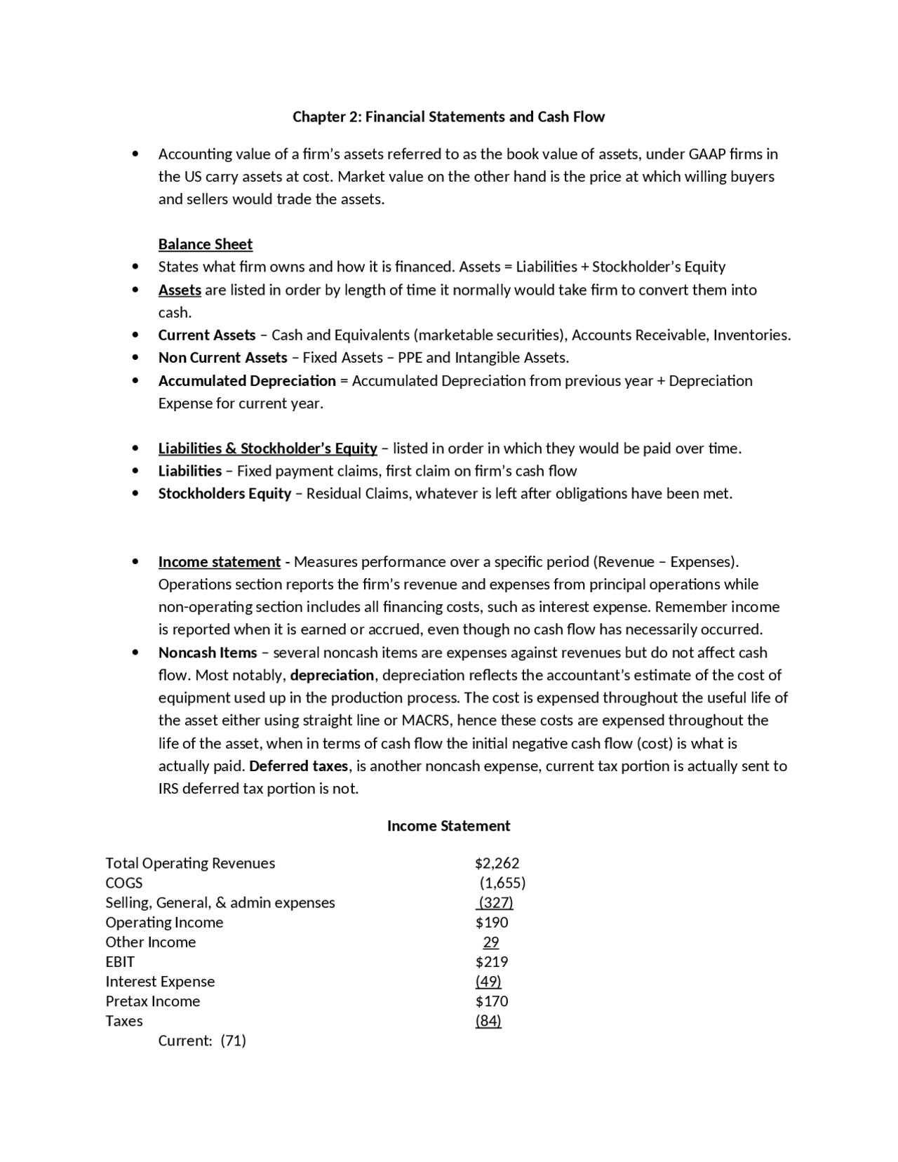 Test 1 Study Guide for Corporate Finance | FIN 3154 - Docsity