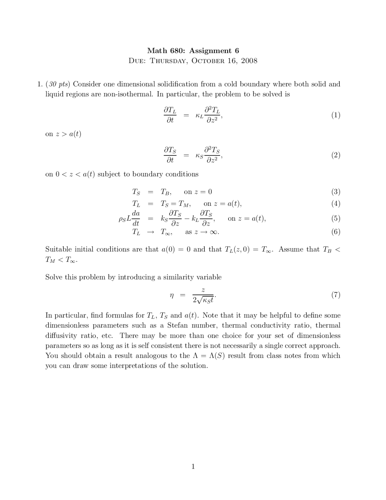 Industrial Mathmatics Examples Assignment 6 - Industrial Mathematics | MATH 680 - Docsity