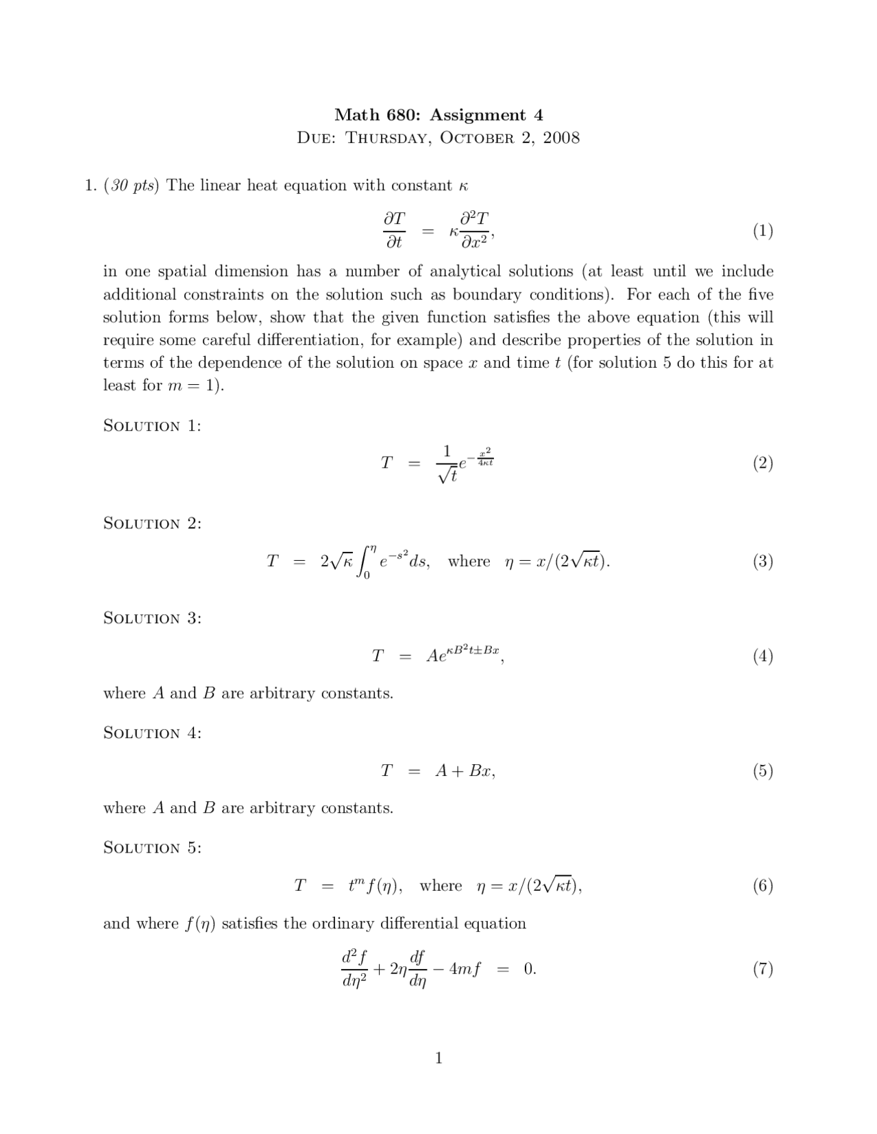 Industrial Math Questions Assignment 4 with Resolution - Industrial Mathematics | MATH 680 - Docsity
