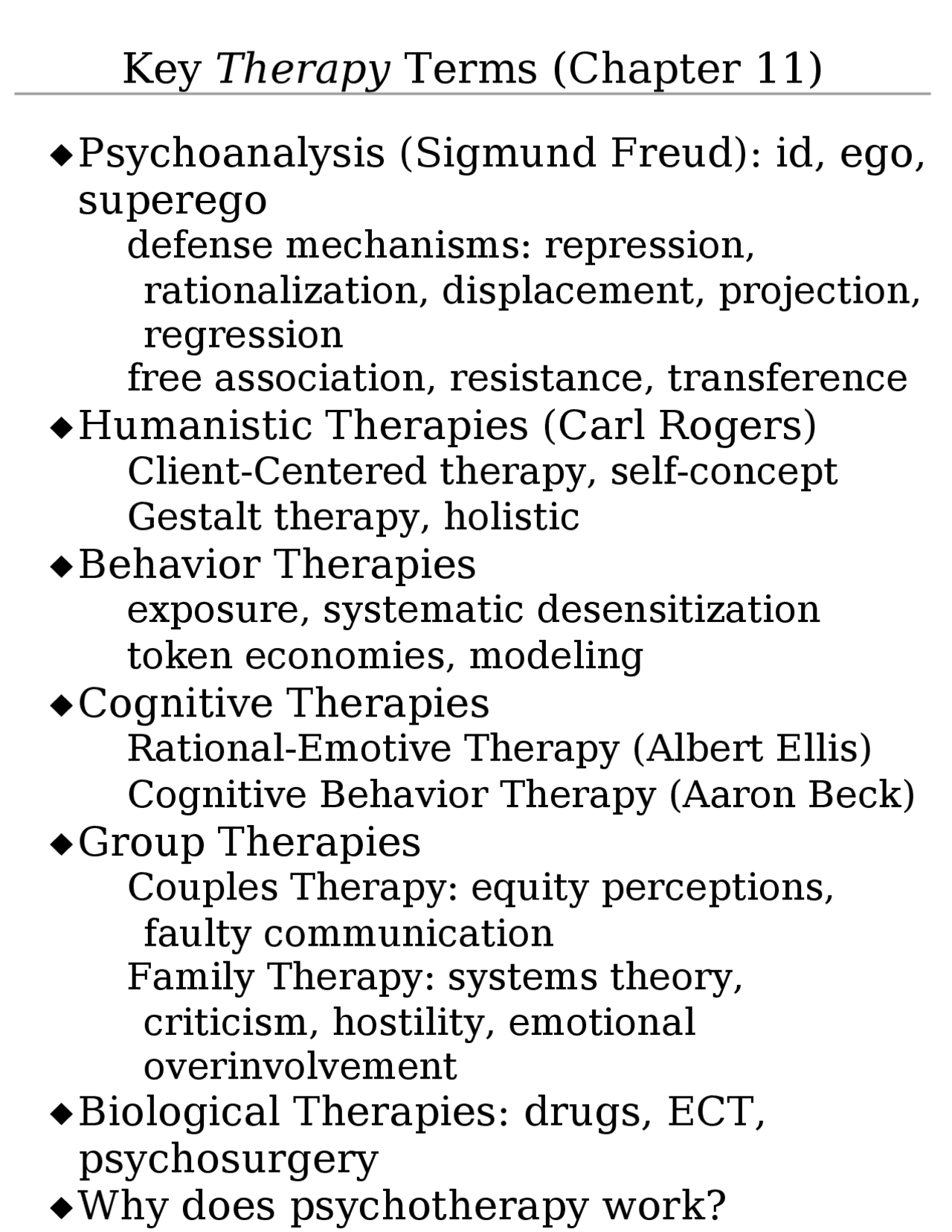 Key Therapy Terms and Theories: A Comprehensive Overview | Study notes ...