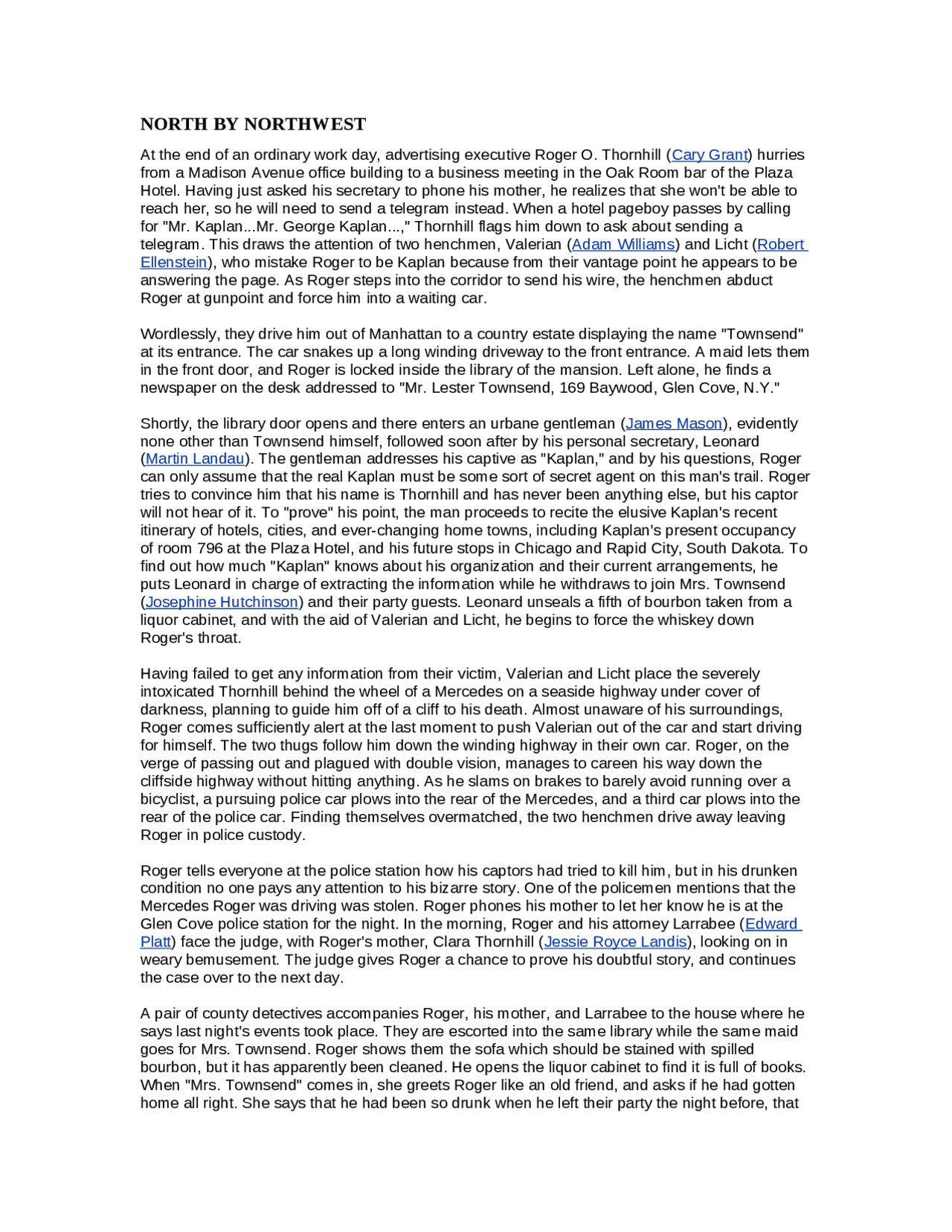 North by Northwest – Final Exam Study Guide - Literature and Cinema ...