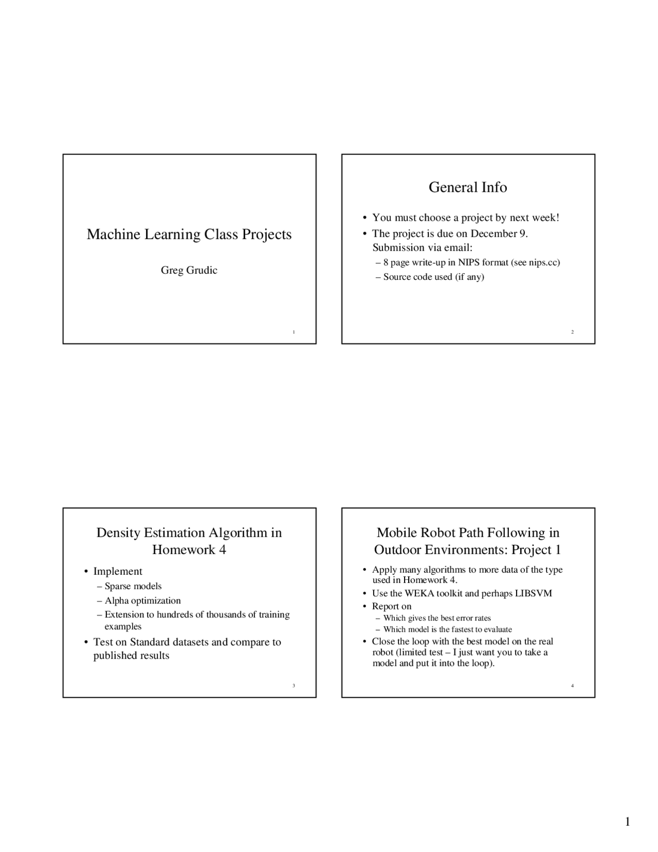 Machine Learning Class Projects - Lecture Slides | CSCI 5622 - Docsity