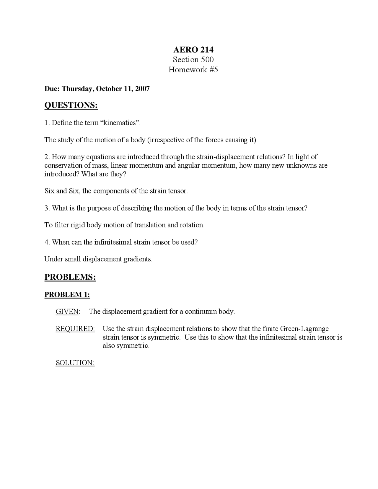 Solutions to Homework 5 | Introduction to Aerospace Mechanics of ...