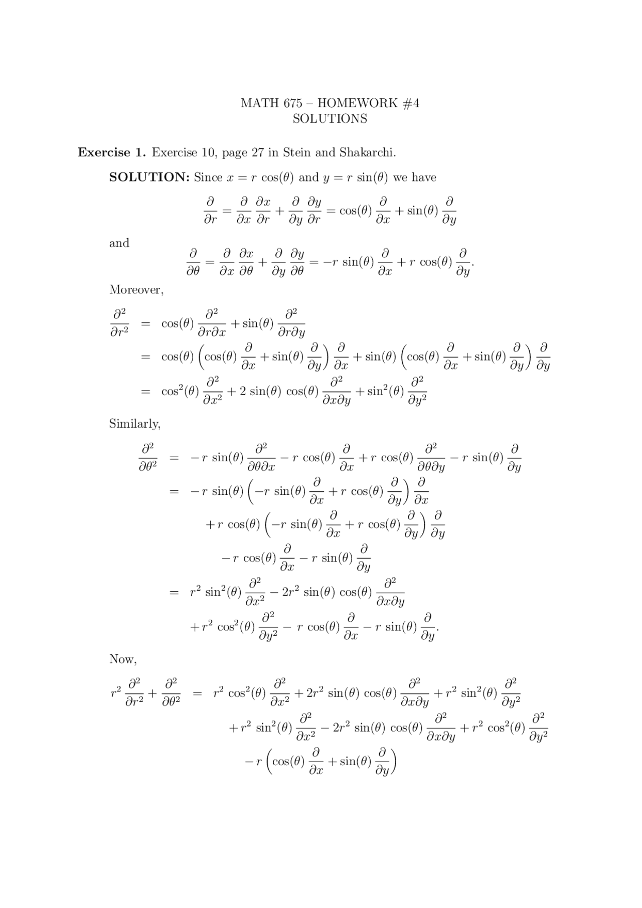Homework 4 with Solution - Linear Analysis | MATH 675 - Docsity