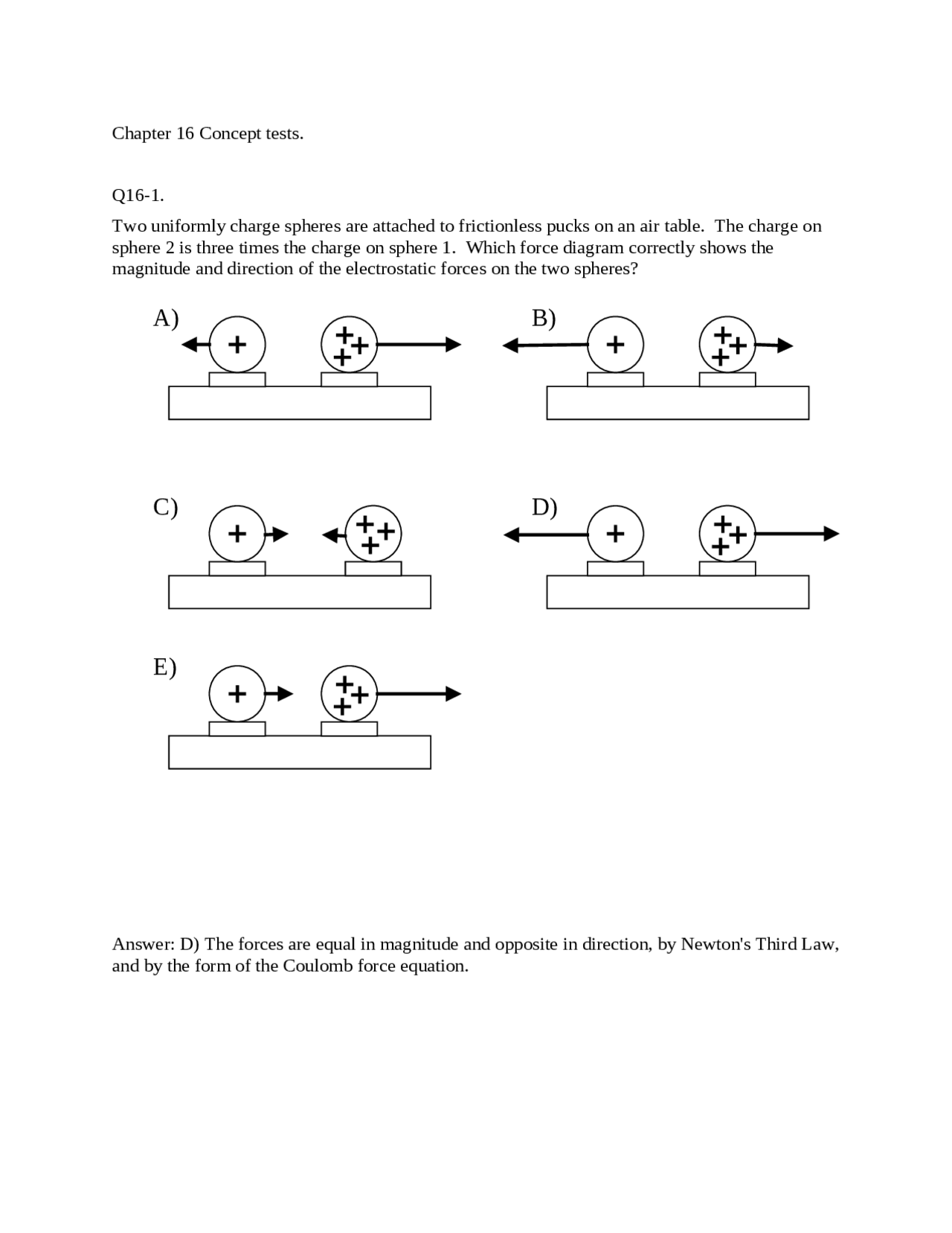 Test with Answer Key for General Physics 2 | PHYS 2020 | Study notes ...