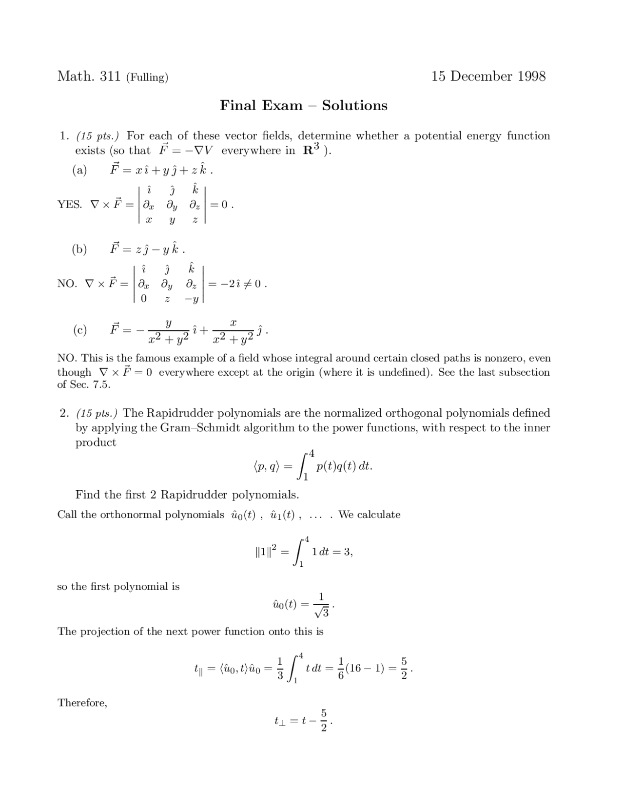 12 Solved Questions Of Applied Mathematics I Final Exam Math 311 Docsity 12 Solved Questions Of Applied Mathematics I Final Exam Math 311 Docsity