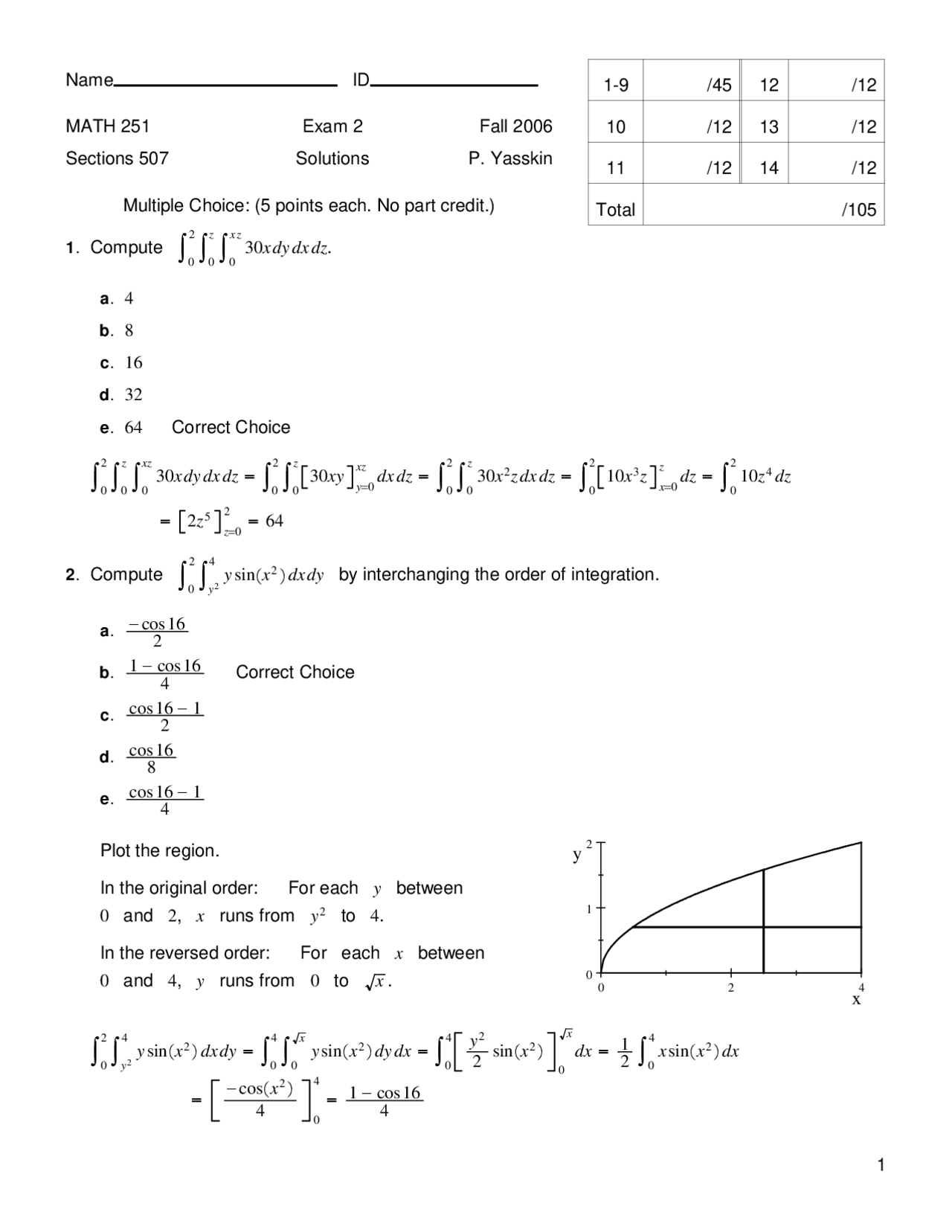 14 Questions with Solution of Engineering Math III - Exam 2 | MATH 251 ...