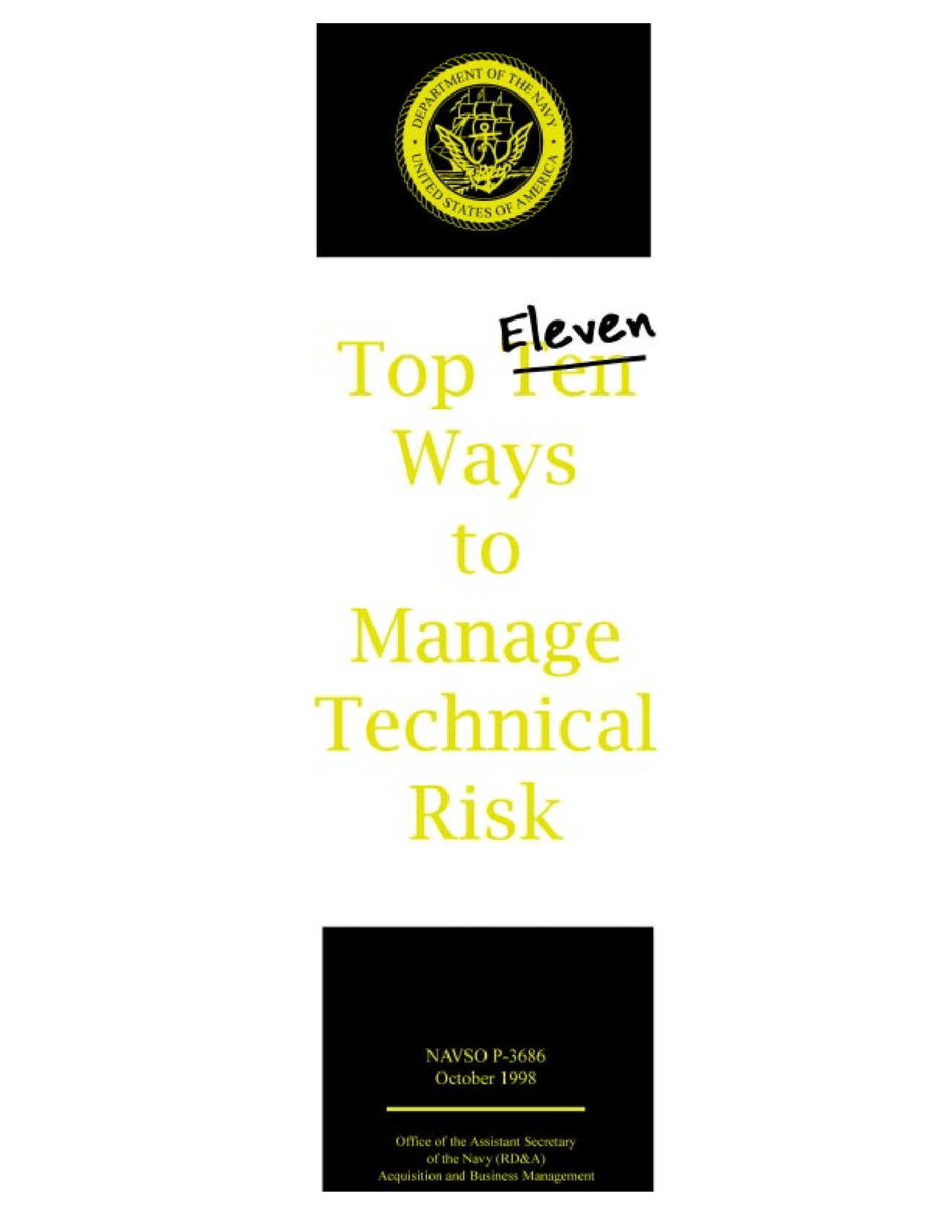 Eleven Ways to Manage Technical Risk | ENGR 107 | Study notes ...