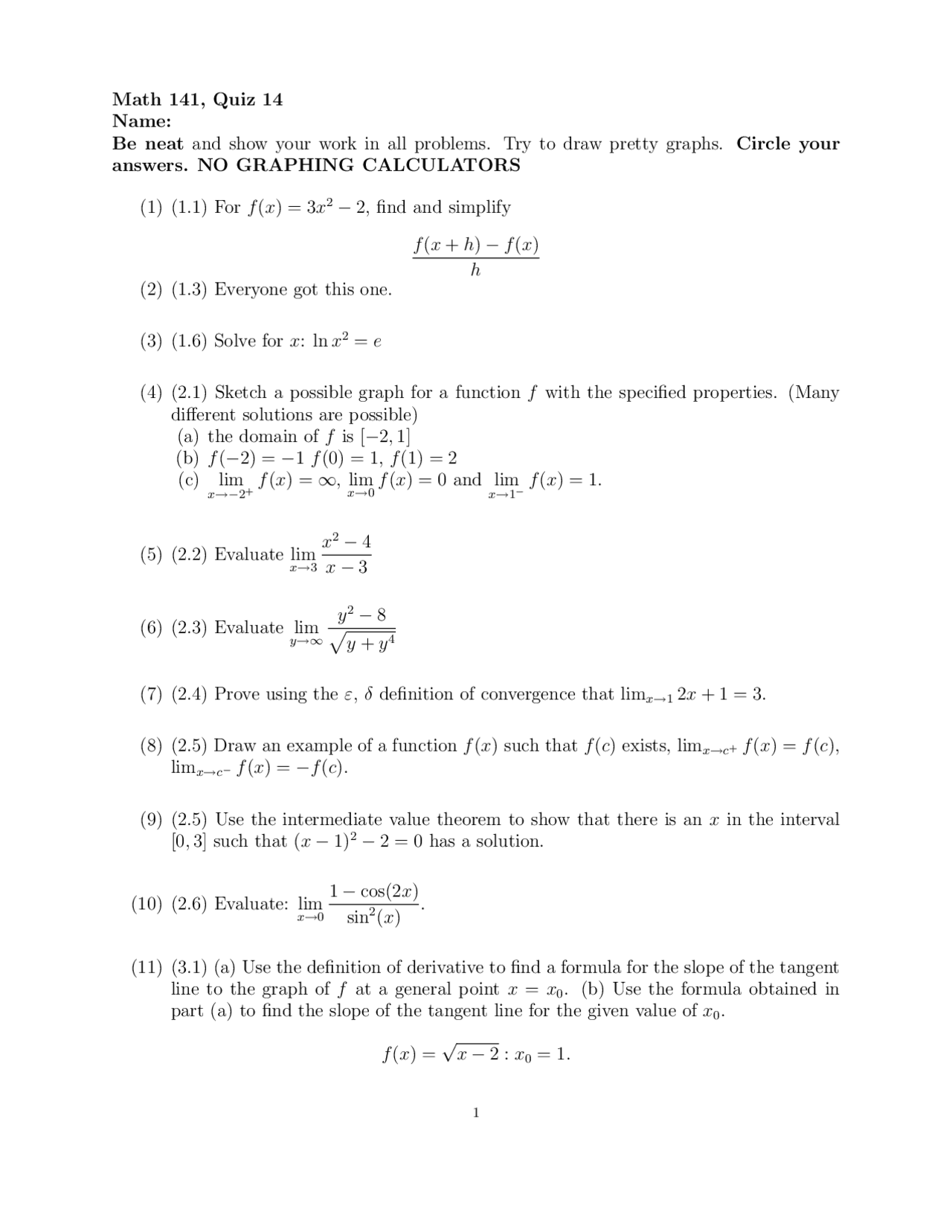 25 Questions On Algebra With Applications Quiz 14 Math 141 Docsity