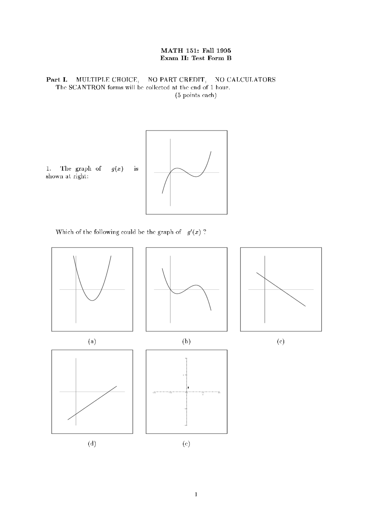 Math 151 Questions Questions of Engineering Mathematics I - Exam 2 | MATH 151 - Docsity