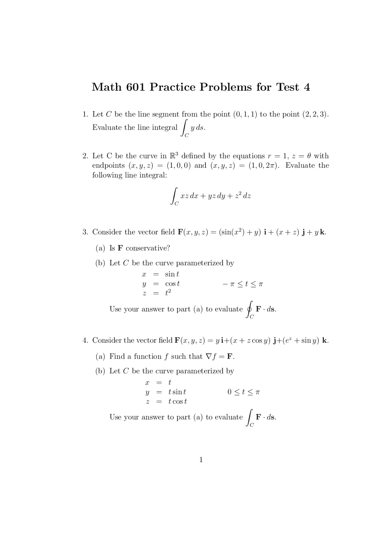 10 Practice Problems for Test 4 - Methods of Applied Mathematics I ...
