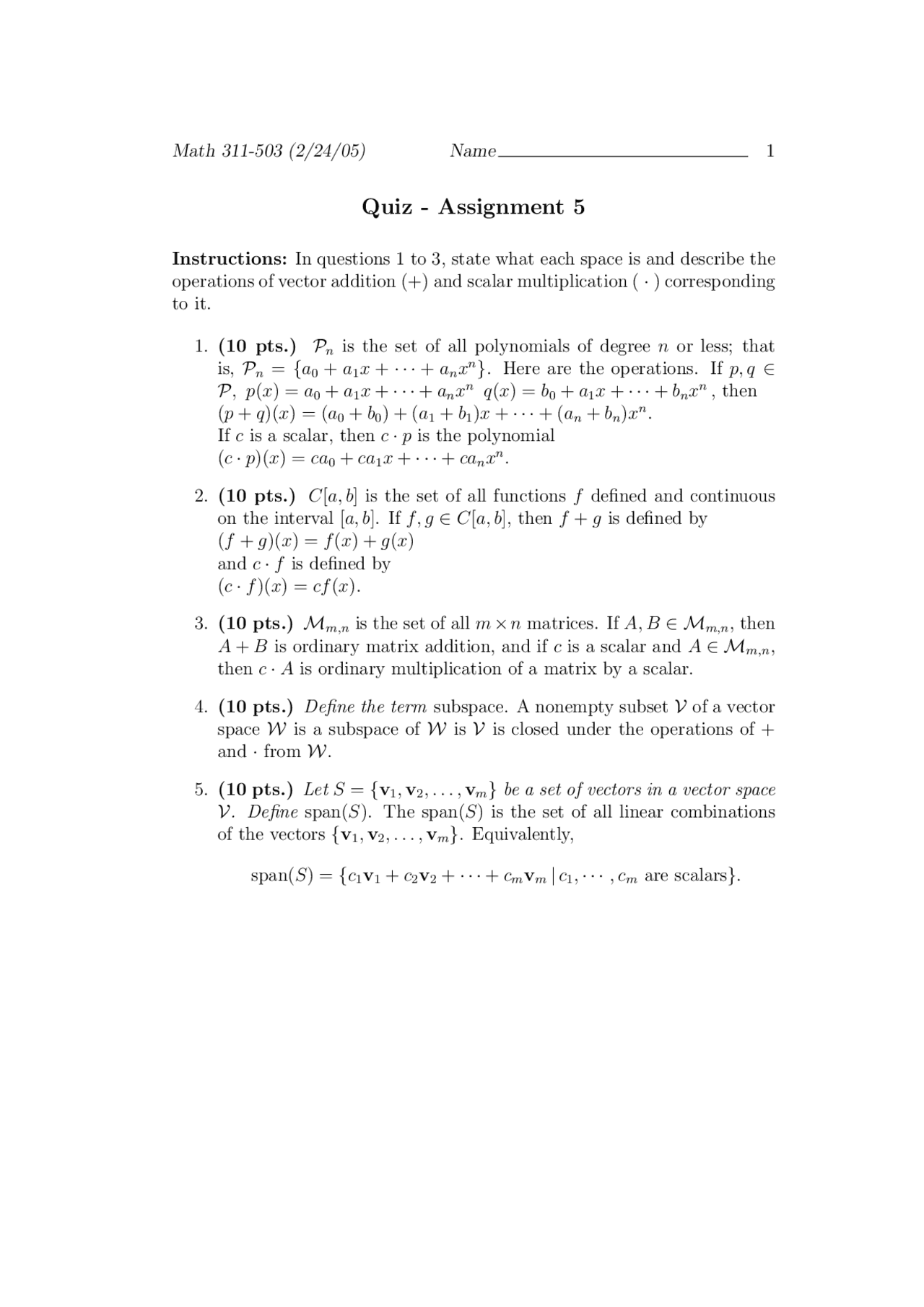5 Problems Of Applied Mathematics I Assignment 5 Math 311 Docsity 5 Problems Of Applied Mathematics I Assignment 5 Math 311 Docsity
