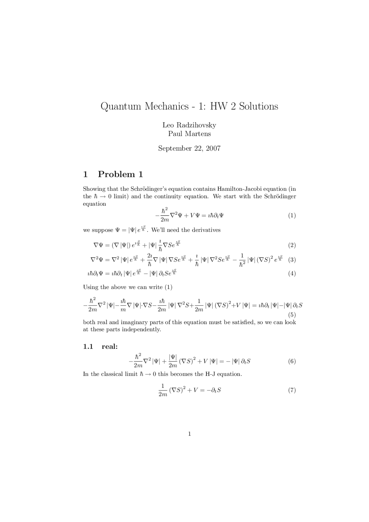 Quantum Physics Homework Example Homework #2 with Resolution - Introduction to Quantum Mechanics 1 ...