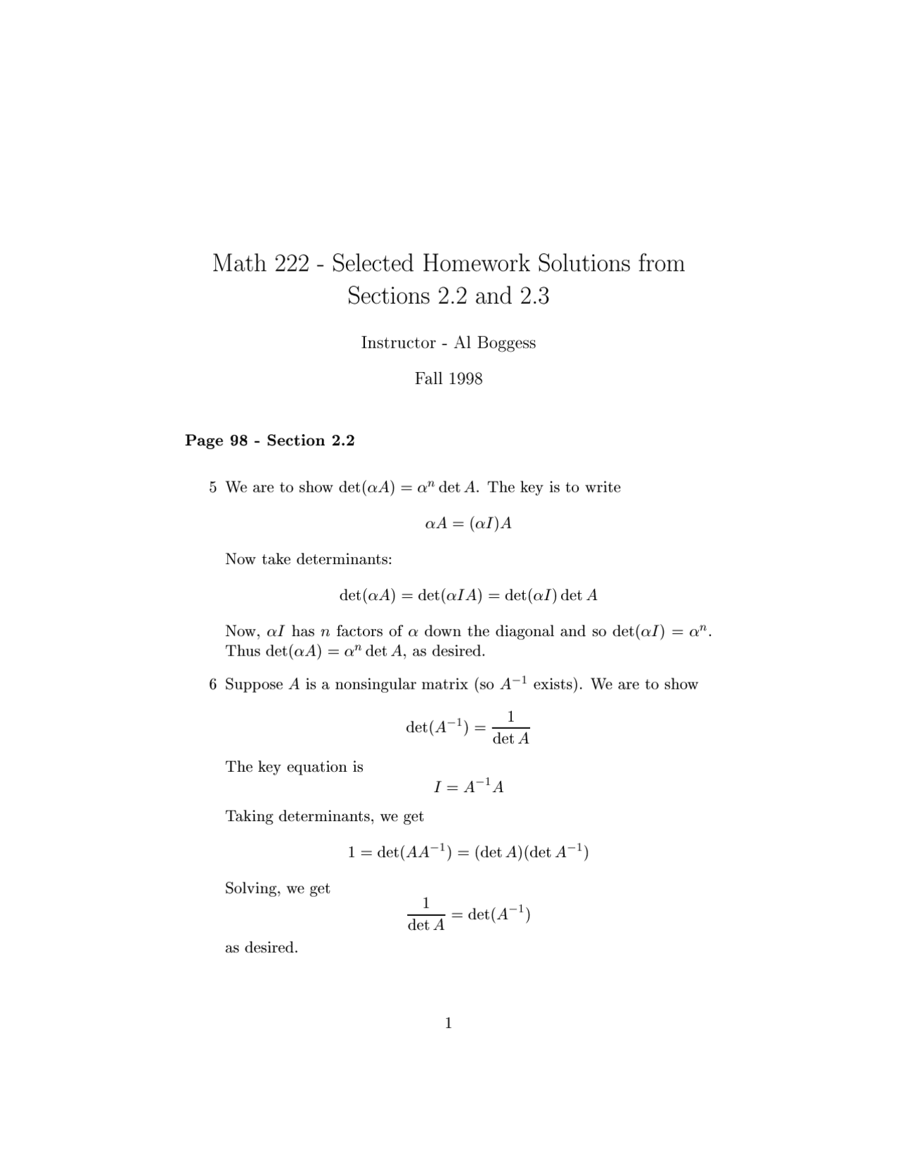 7 Solved Questions on Diagonal and Non Singular Matrix - Homework 2 ...