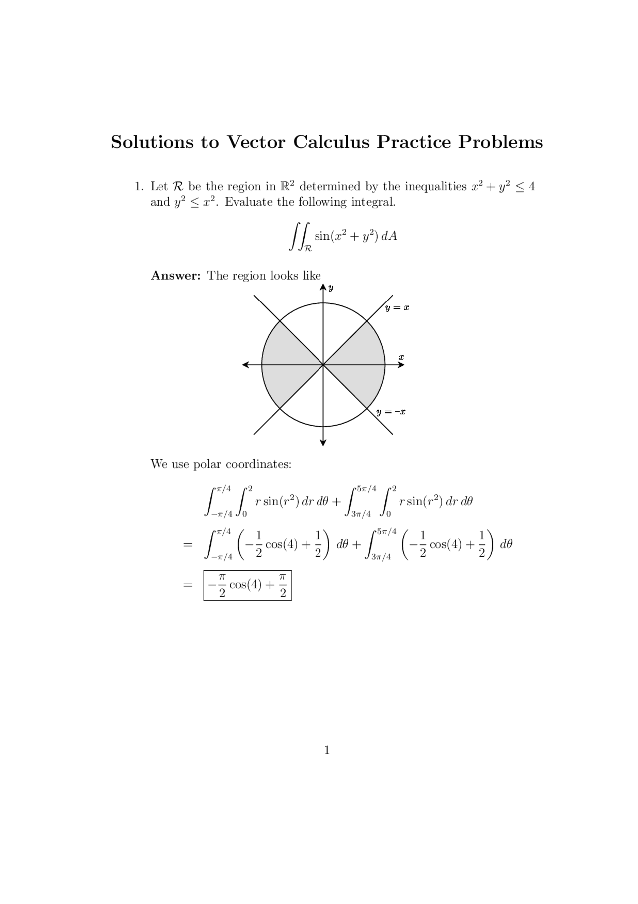 Vector Calculus Practice Question Basic Solutions to Vector Calculus Practice Problems | MATH 601 - Docsity