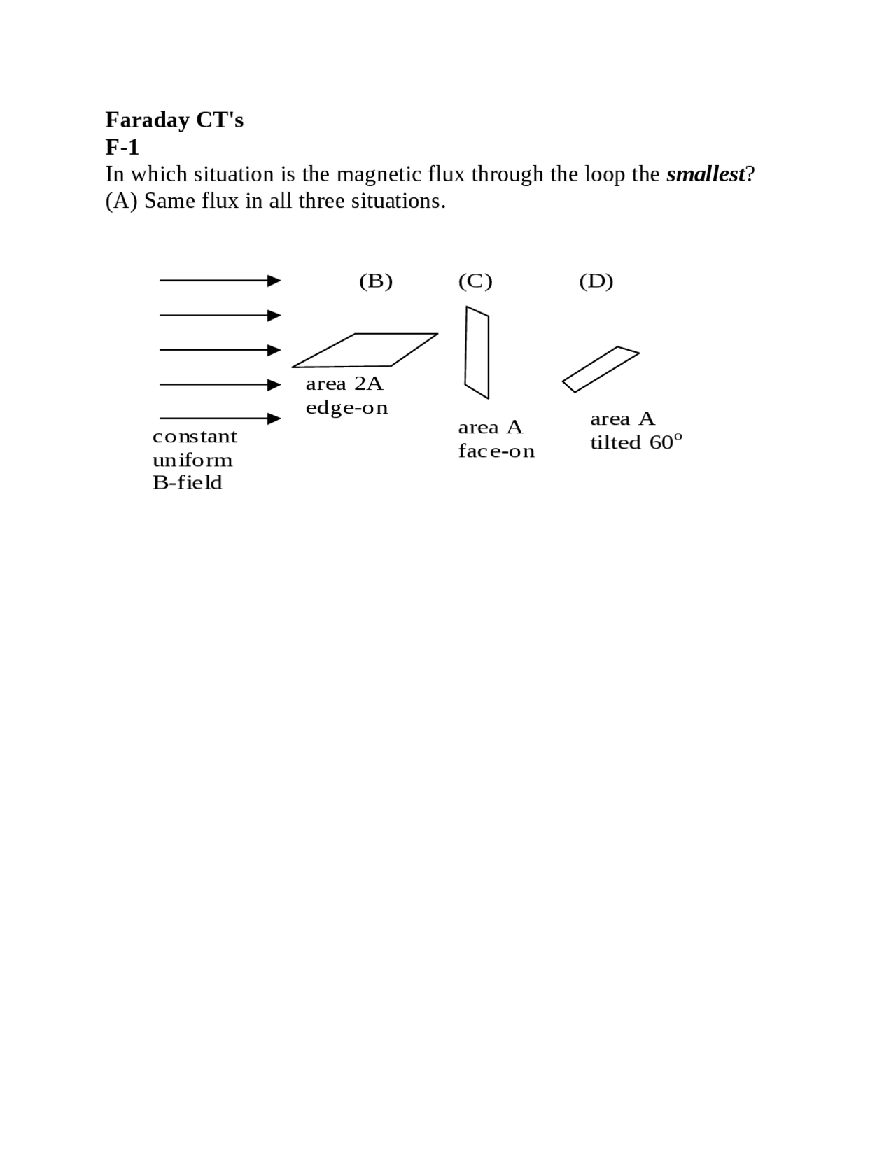 Exam Practice Questions on Faraday CT's - General Physics II | PHYS ...