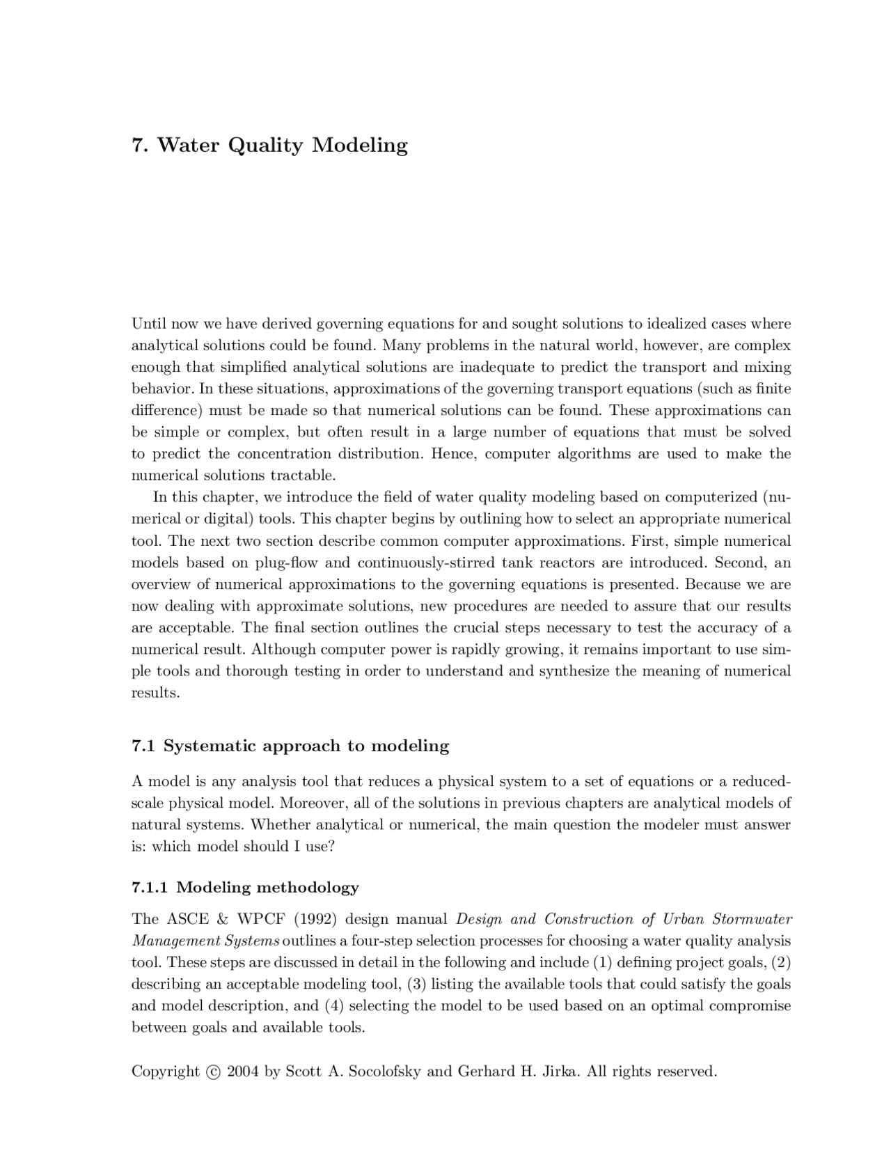Water Quality Modeling: Selecting and Testing Appropriate Models for ...