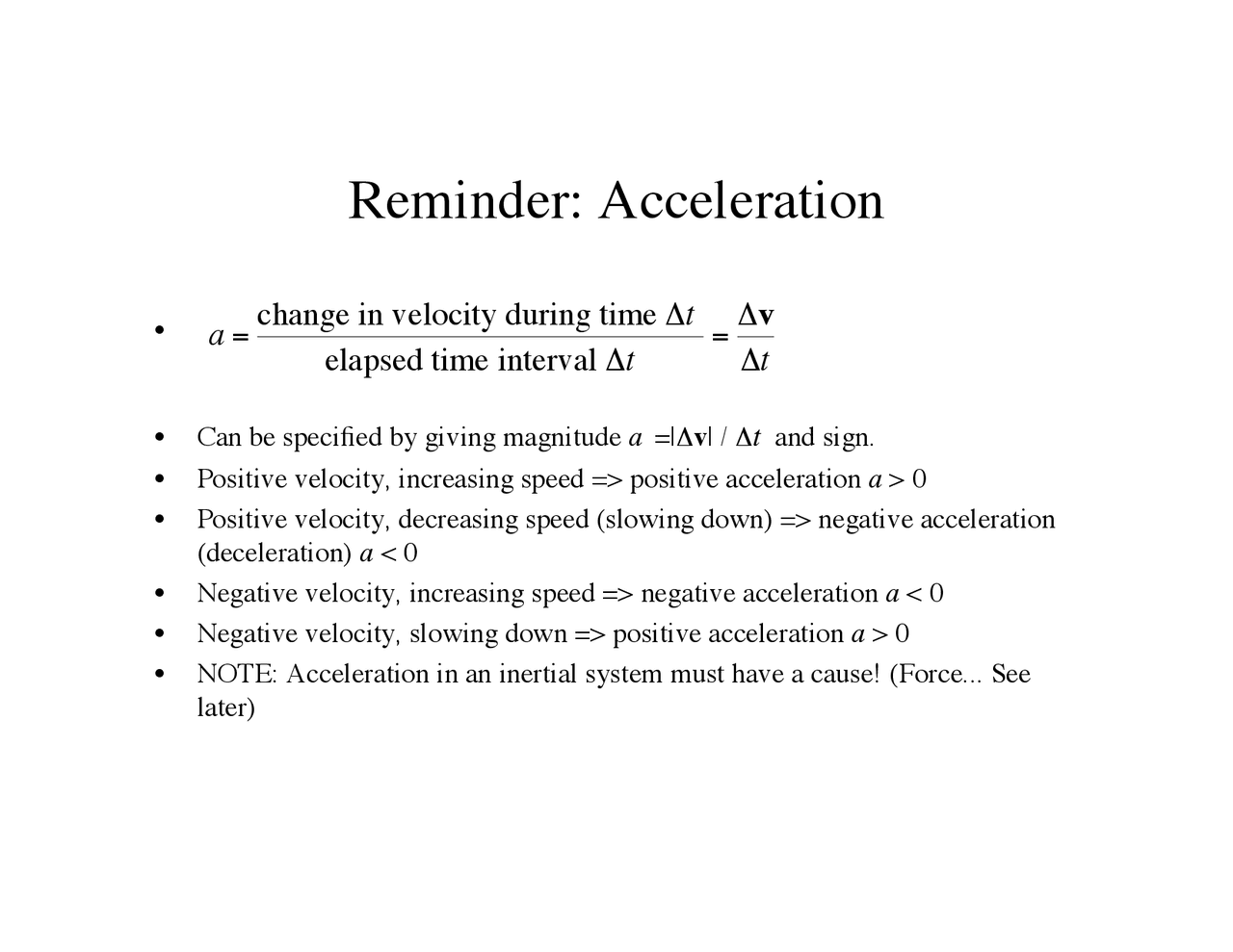 Accelerable Conceptual Physics - Acceleration - Lecture Notes | PHYS 101N - Docsity