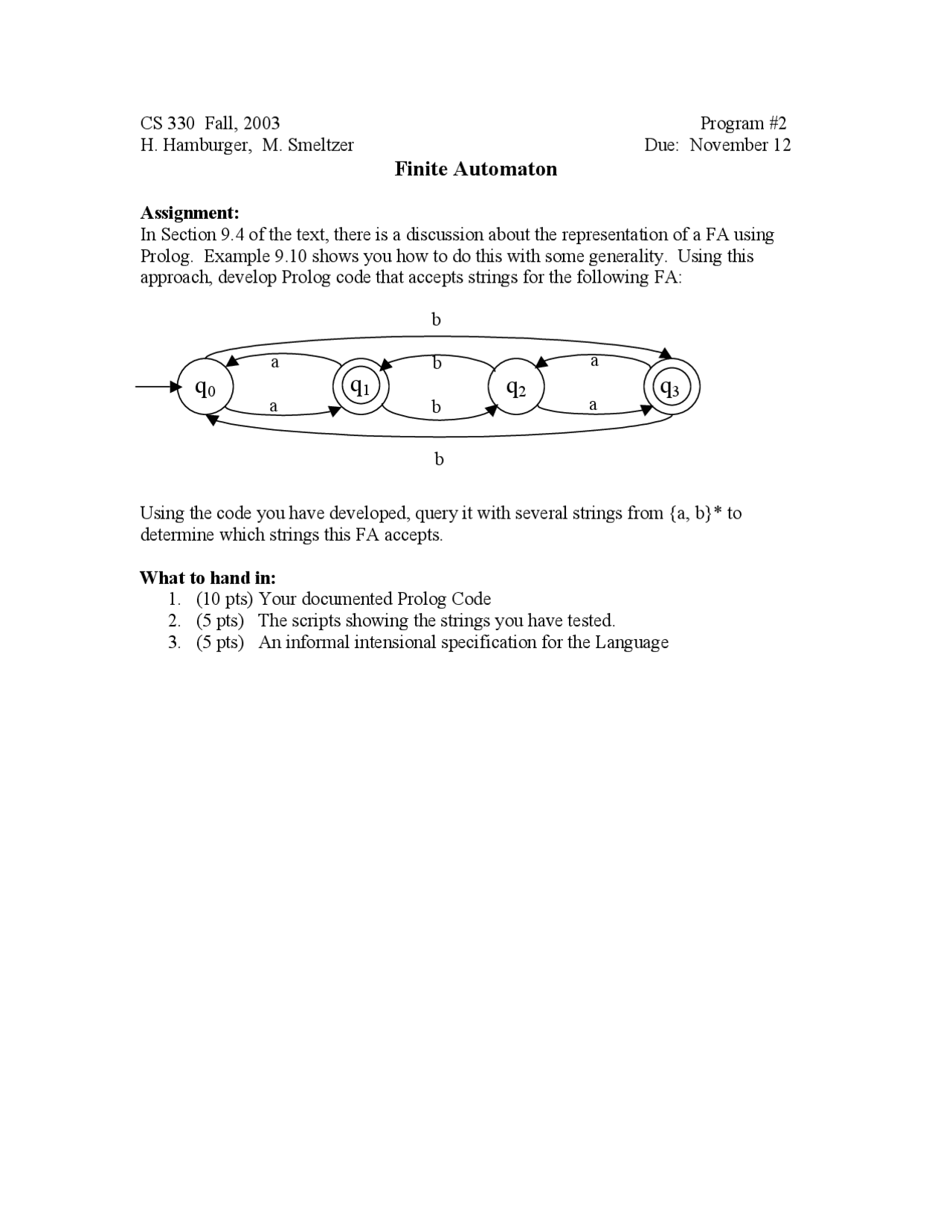 Finite Automaton Formal Methods And Models Assignment Cs 330 Assignments Informática Finite Automaton Formal Methods And Models Assignment Cs 330 Assignments Informática