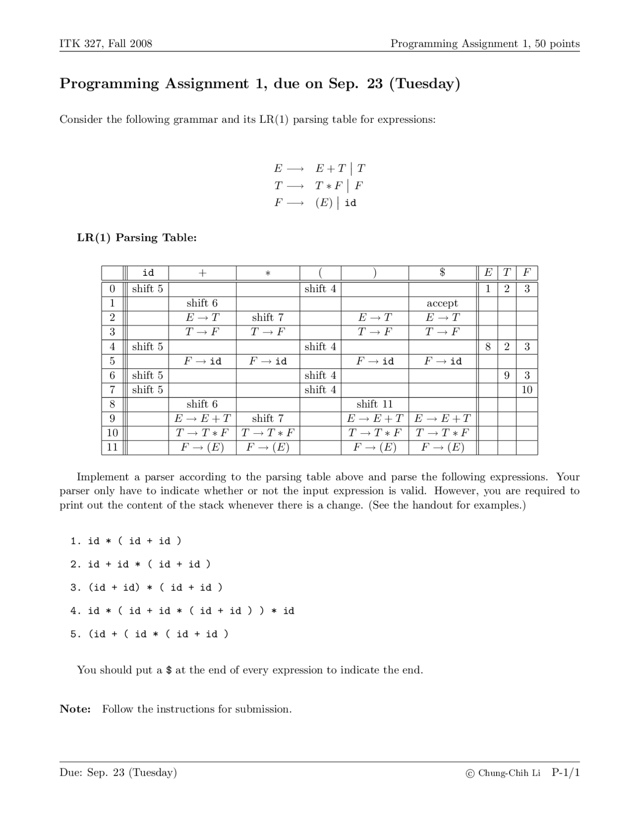 Concepts of Programming Languages - Assignment 1 | ITK 327.00 - Docsity