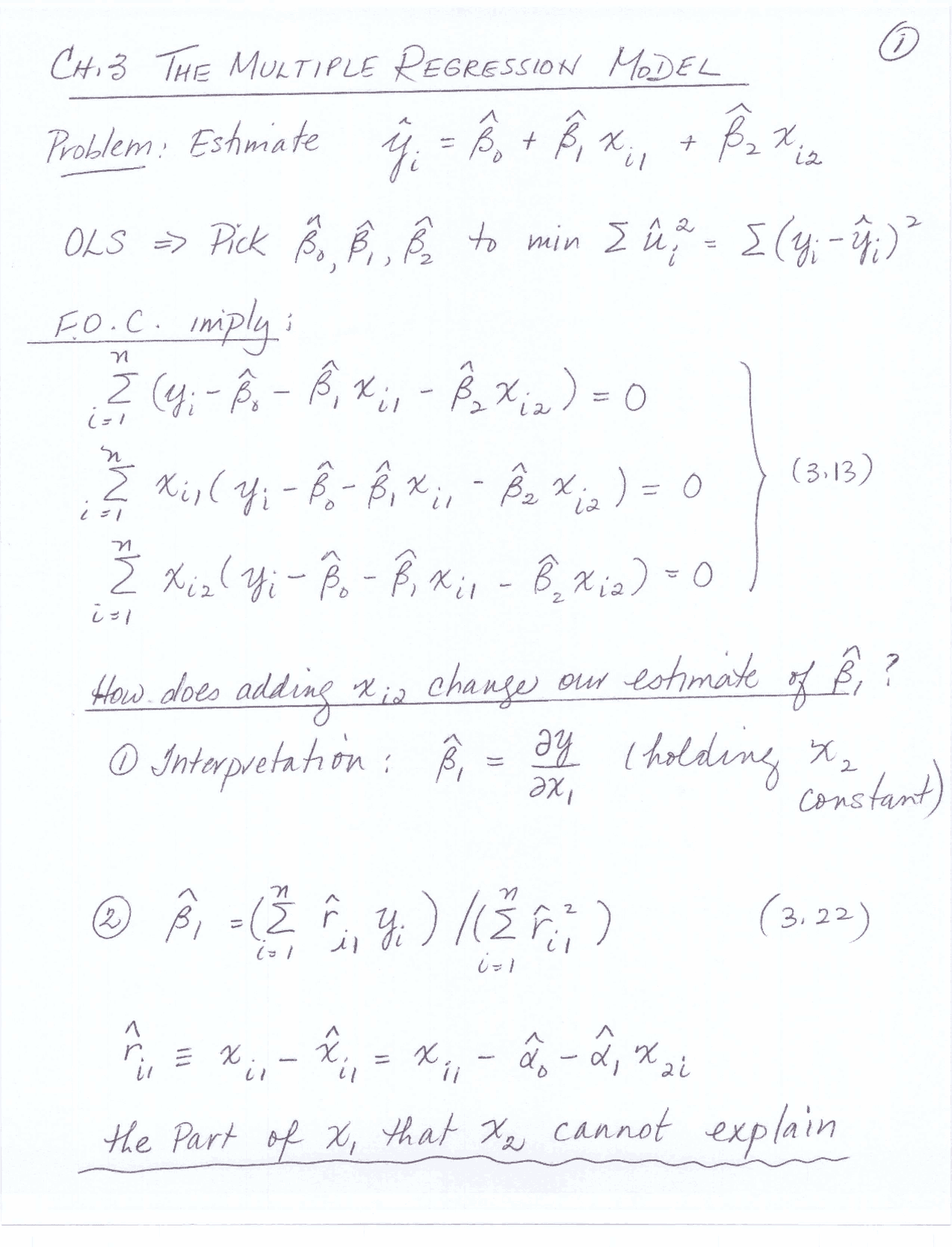 Solved Problems On Multiple Regression Model Econ 422 Docsity