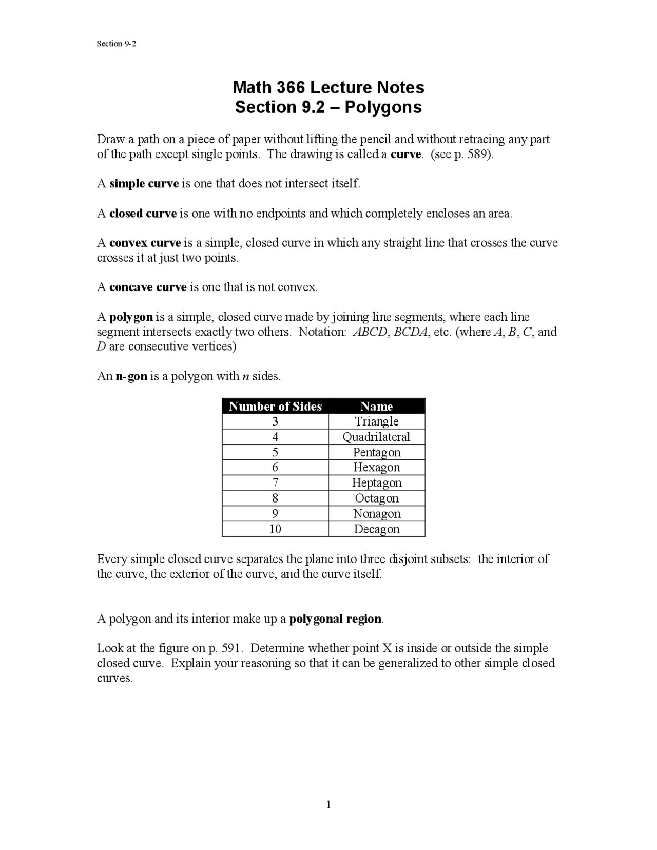 Lecture Notes on Polygons - Structure of Mathematics II | MATH 366 ...