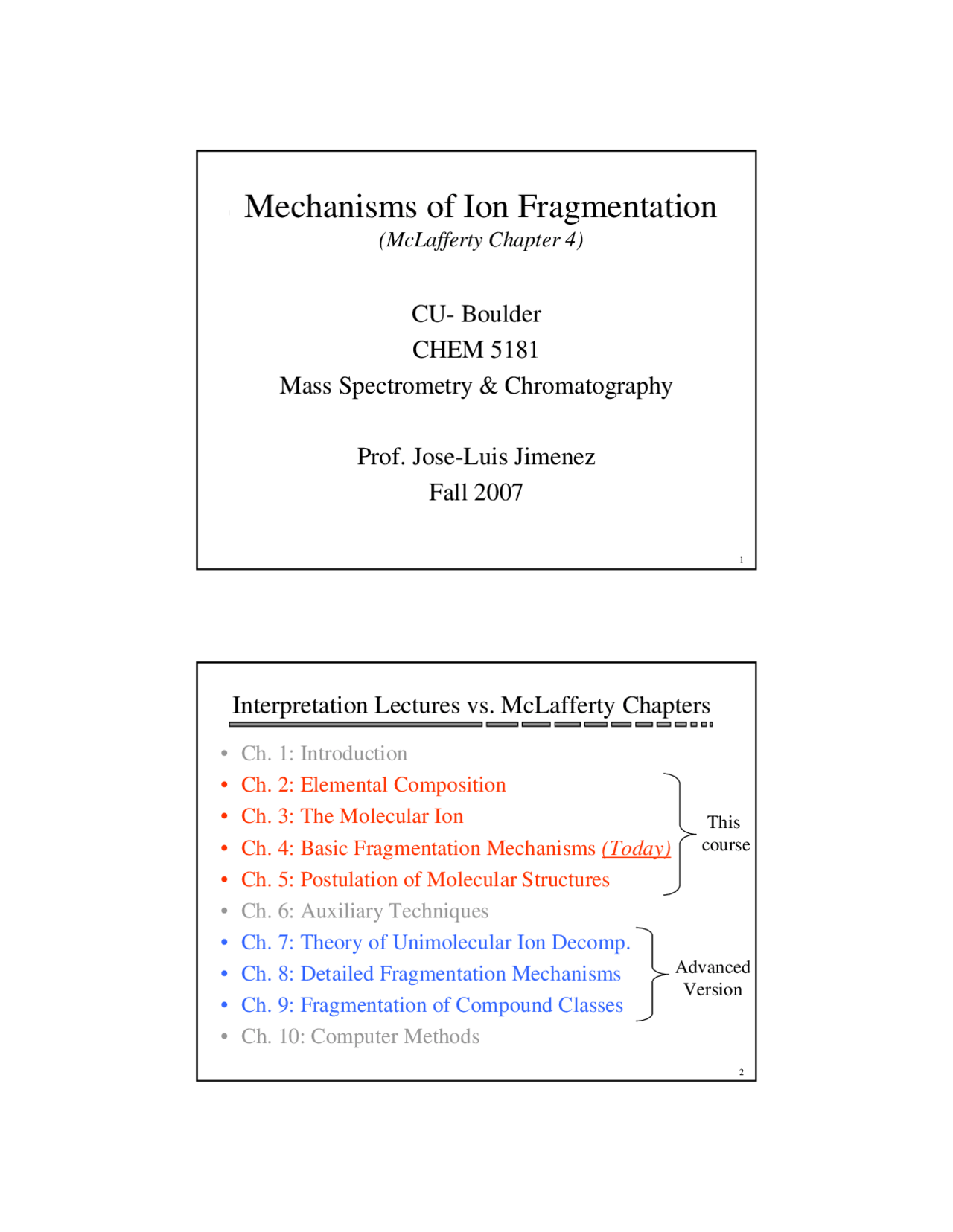 Mechanics of Ion Fragmentation - Lecture Slides | CHEM 5181 | Study ...