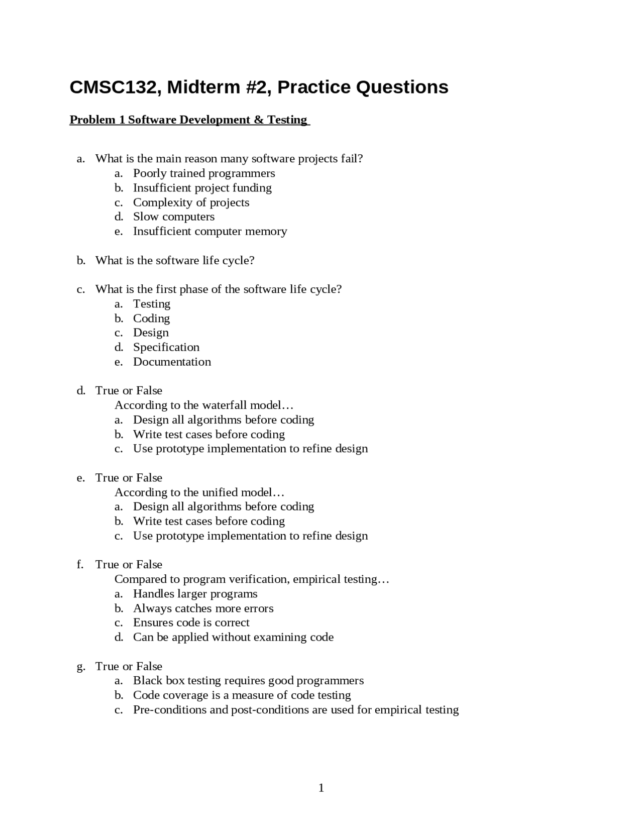 Exam2. 8 Problems of Object-Oriented Programming ll | CMSC 132 - Docsity