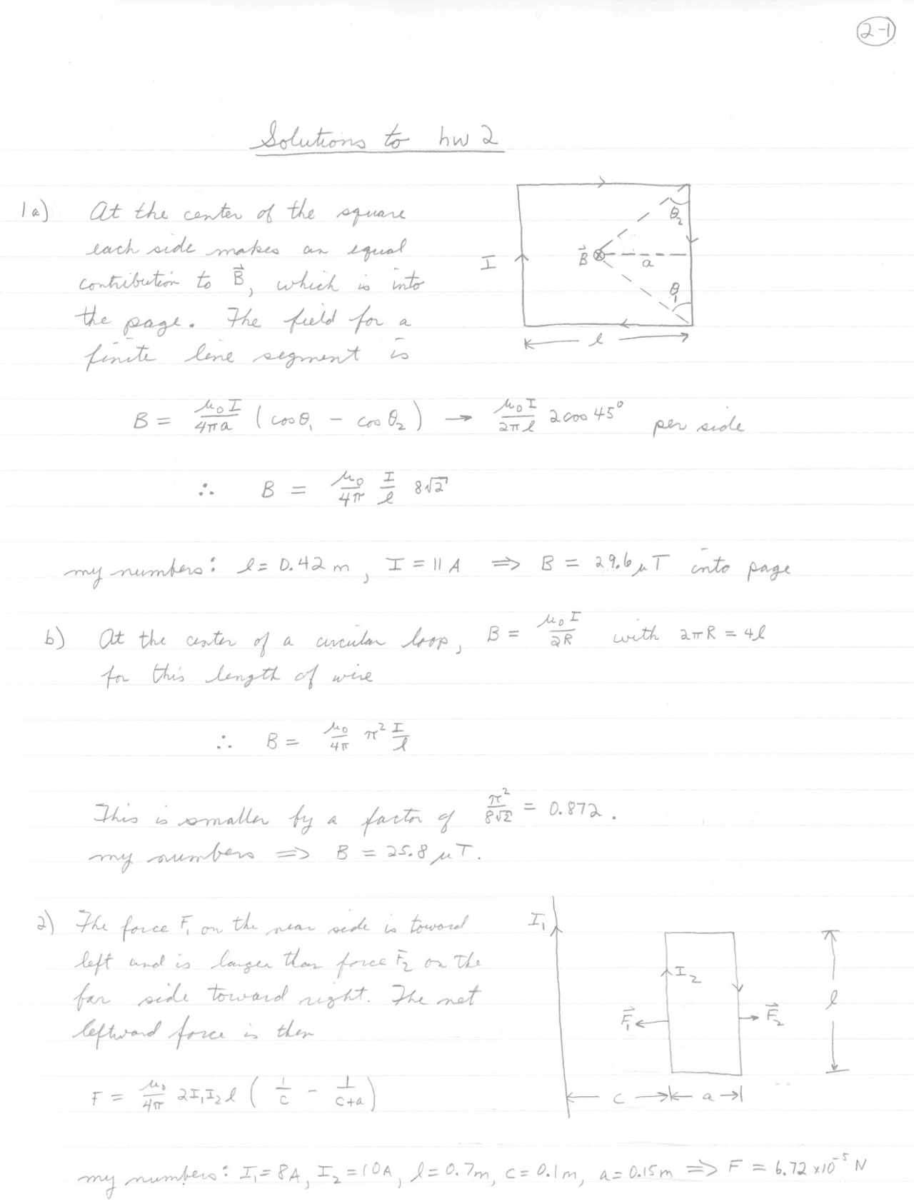 Physics Homework Questions Homework 2 Questions with Solutions - General Physics II | PHYS 263 ...
