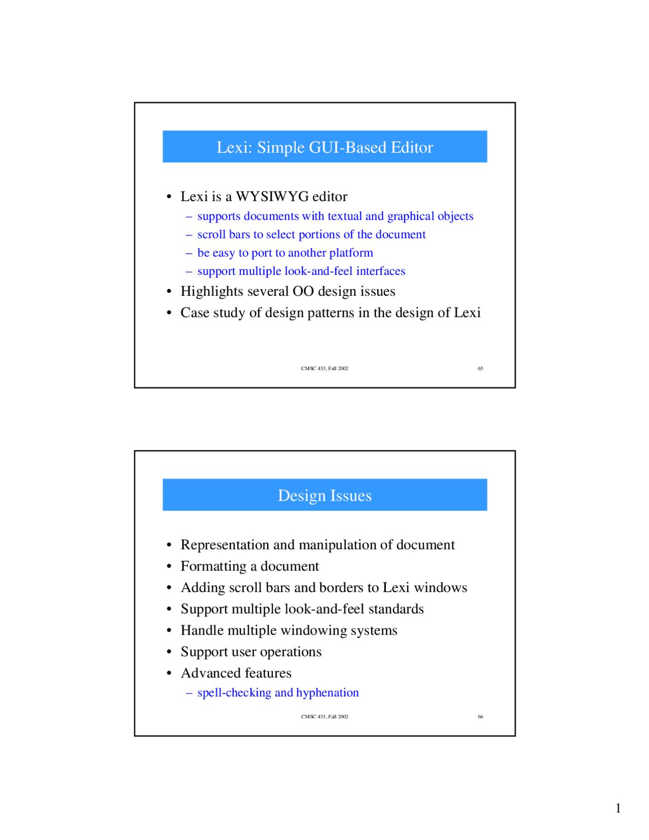 Structure of a Lexi Document - Programming Language Technology ...