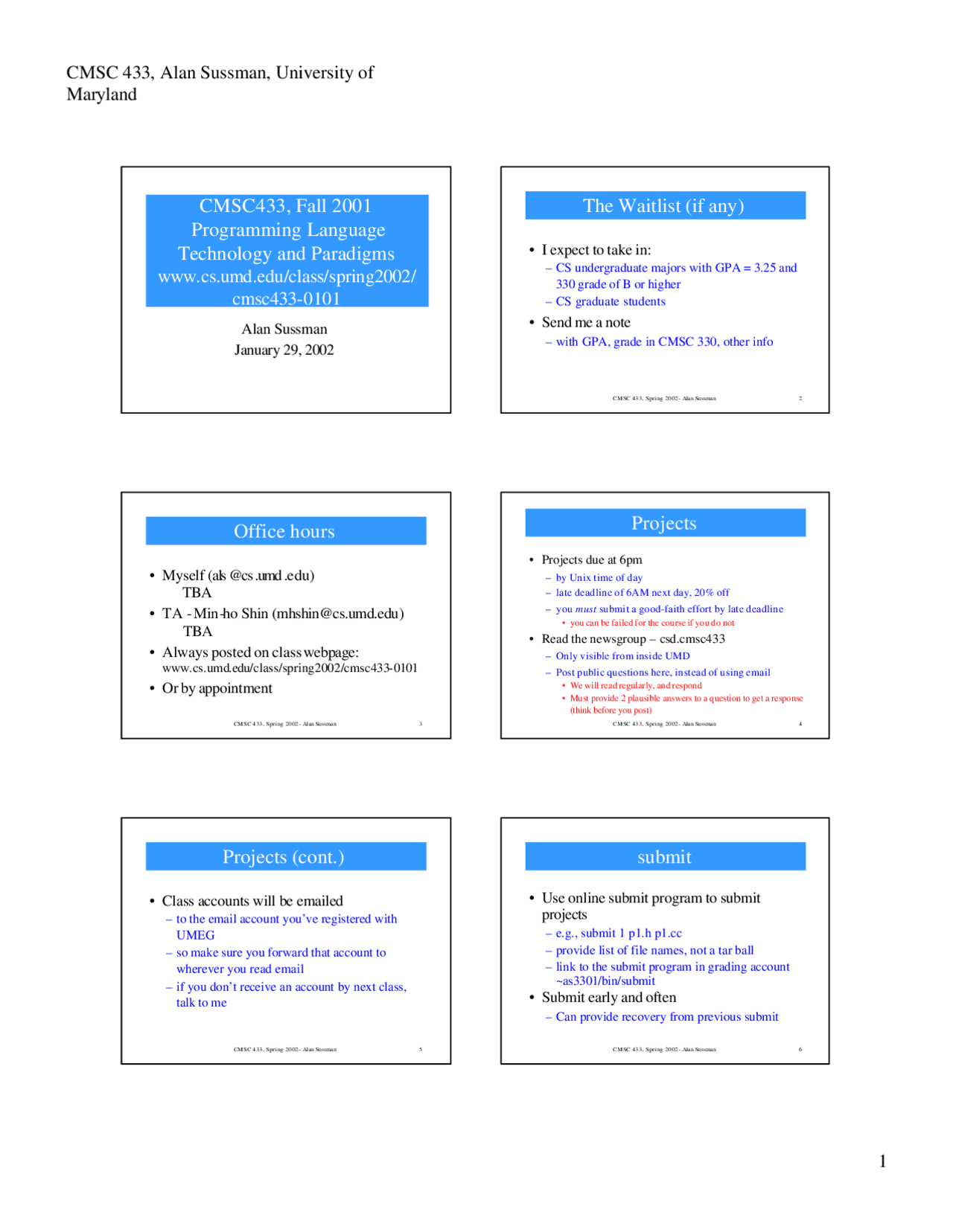 Notes on Programming Language Technology and Paradigms - Slides | CMSC ...