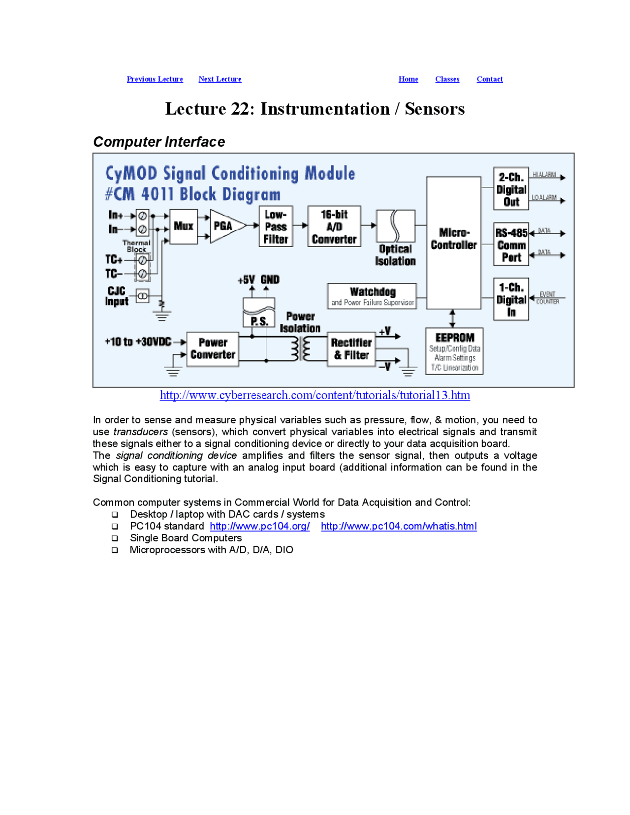 Lecture Notes on Instrumentation and Sensors | ASEN 5519 | Study notes ...