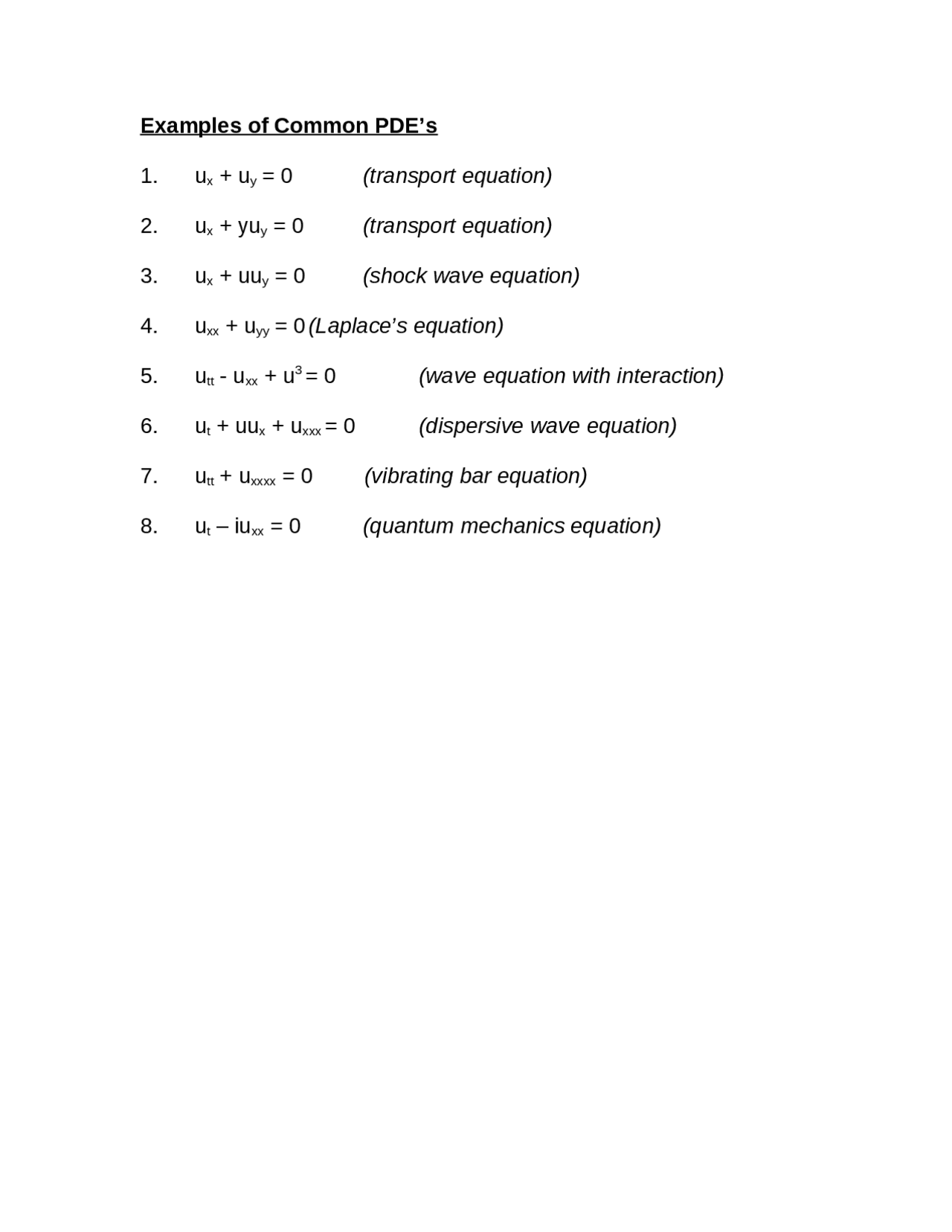 Notes On Transport Equation Laplace S Equation Math 387 Docsity