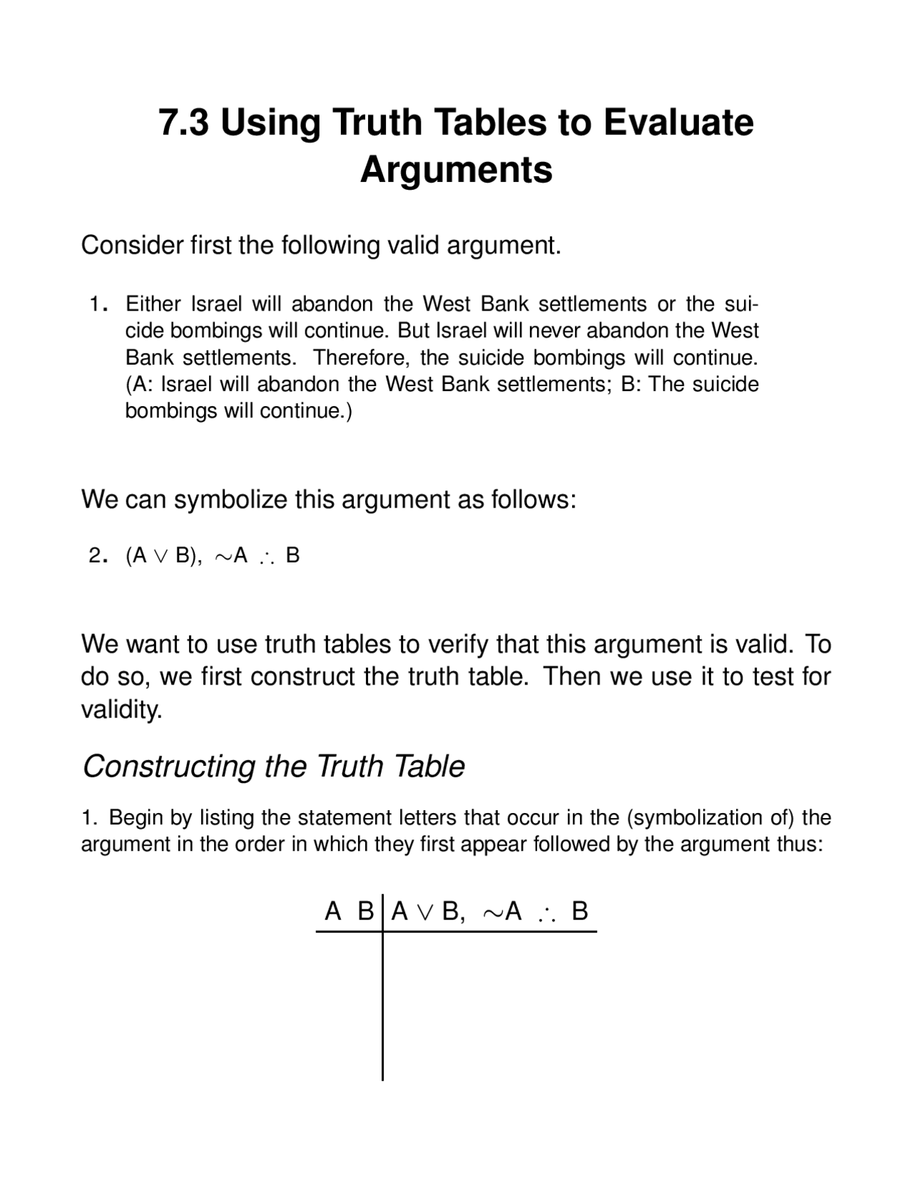 Using Truth Tables to Evaluate Arguments - Introduction to Logic | PHIL ...