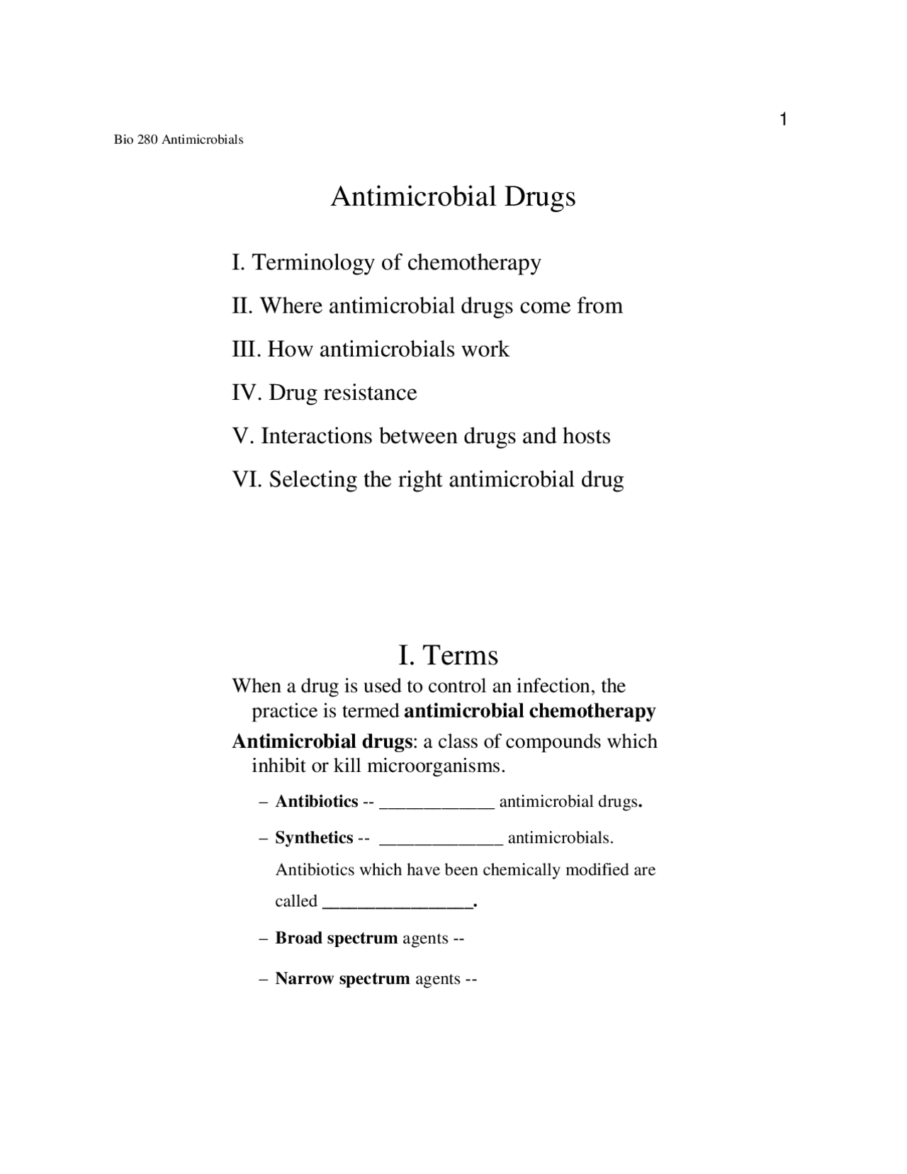 Antimicrobial Drugs Allied Health Microbiology Notes BIO 280